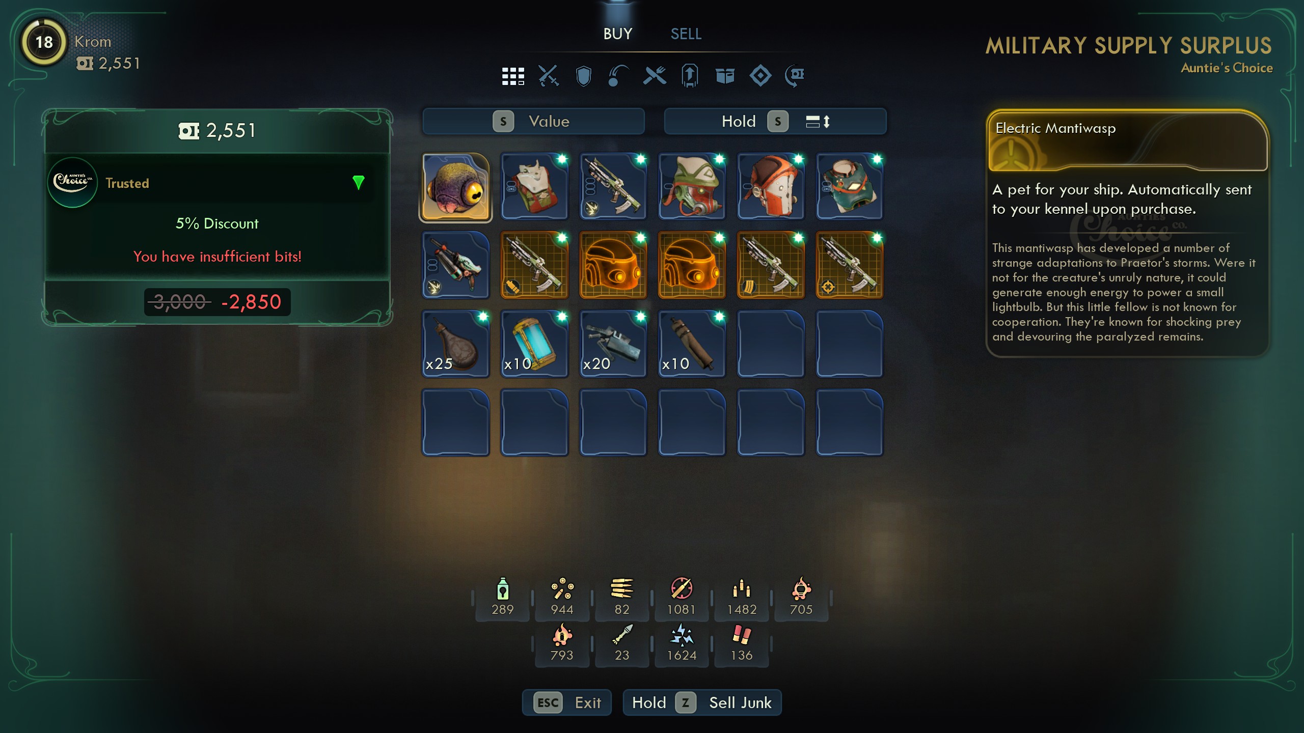 Outer Worlds 2 pet locations - Electric Mantiwasp