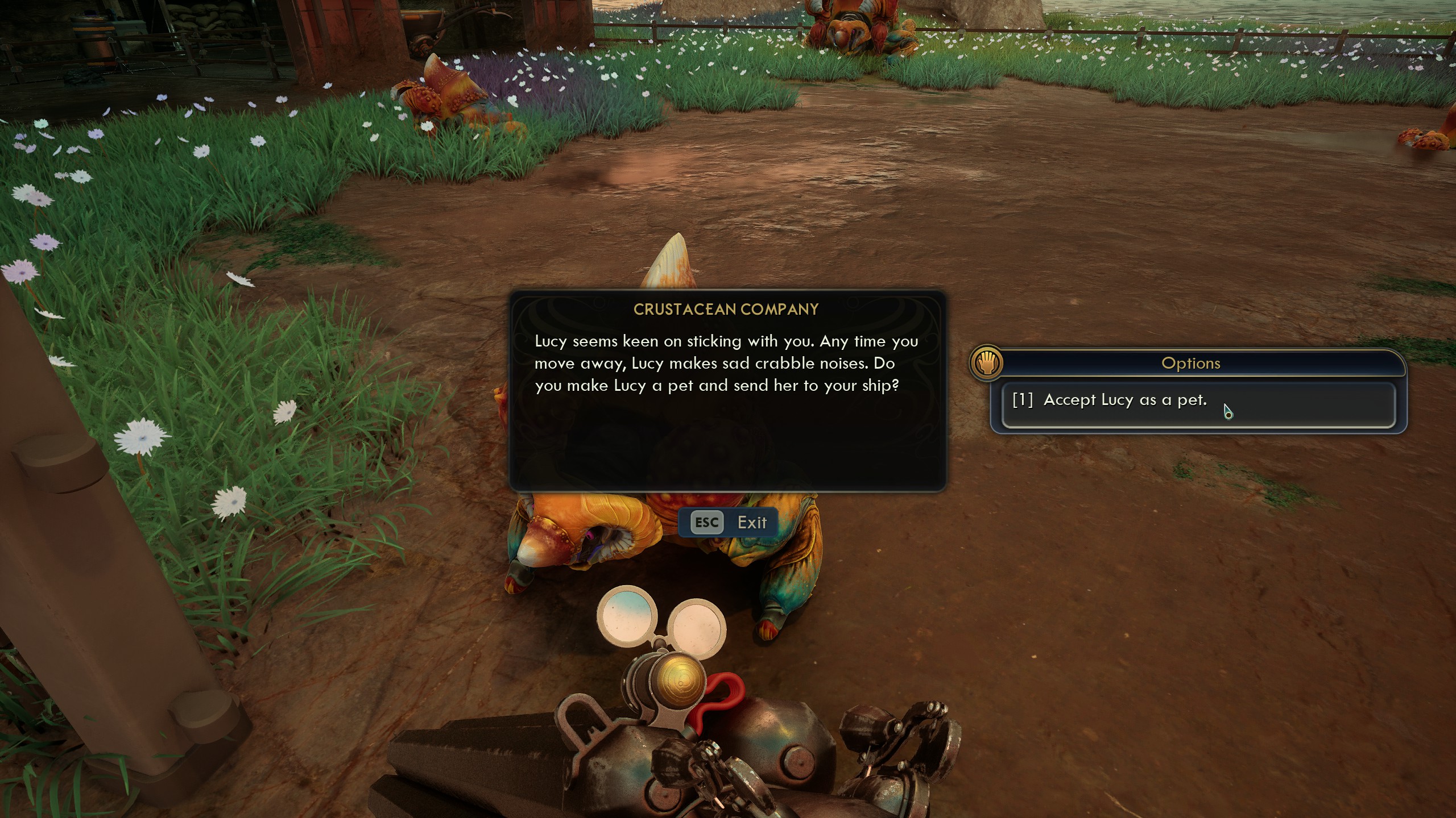 Outer Worlds 2 pet locations - Accepting Lucy as a pet