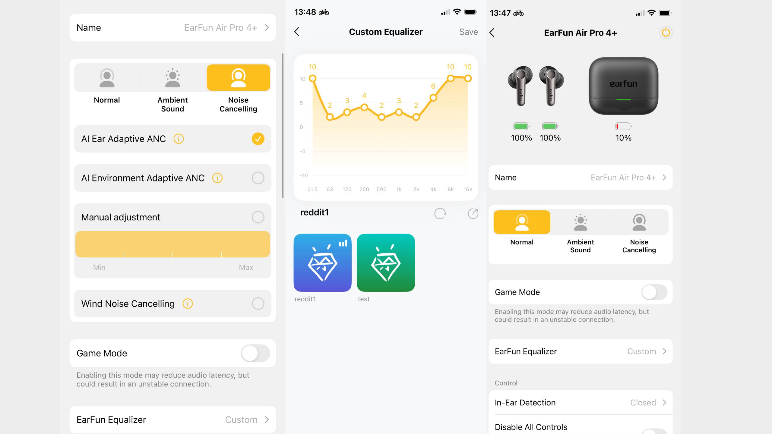 EarFun Air Pro 4+ earbuds software.