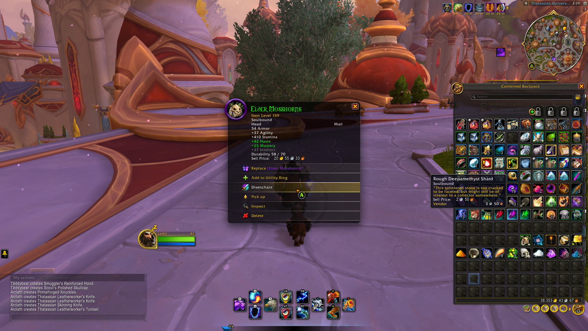 A quick-access options menu added by the ConsolePort mod.