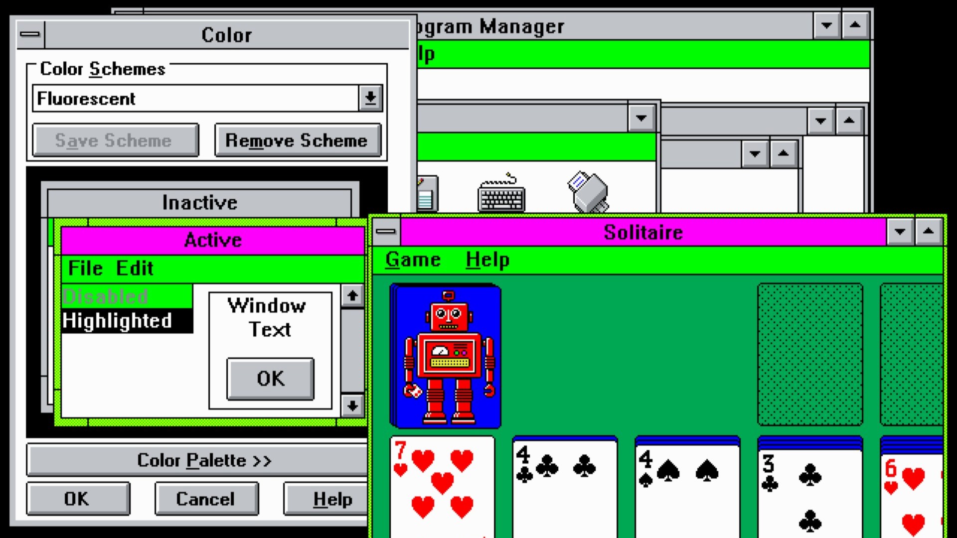 Windows 3.1 color schemes