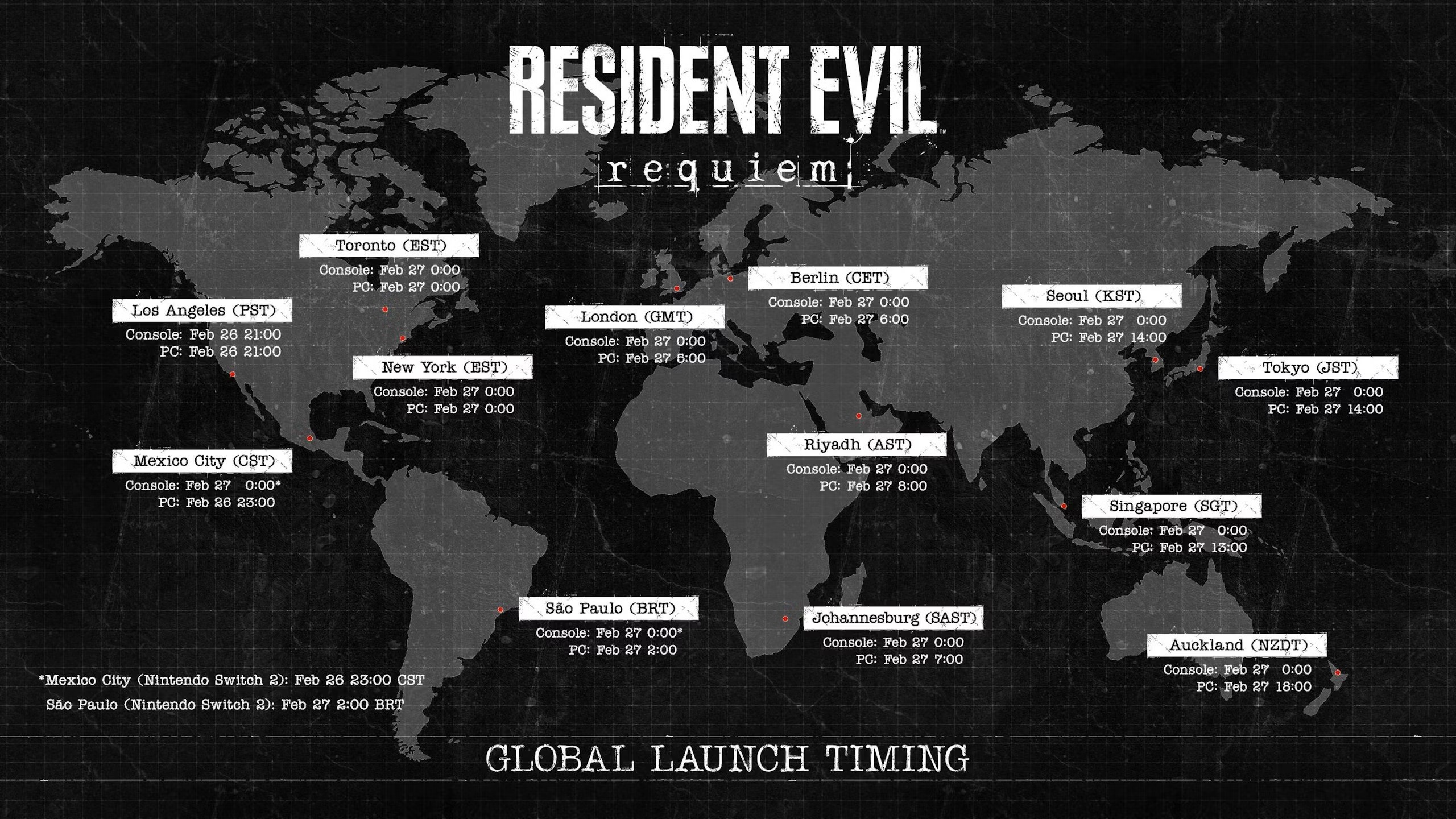 Resident Evil Requiem release times