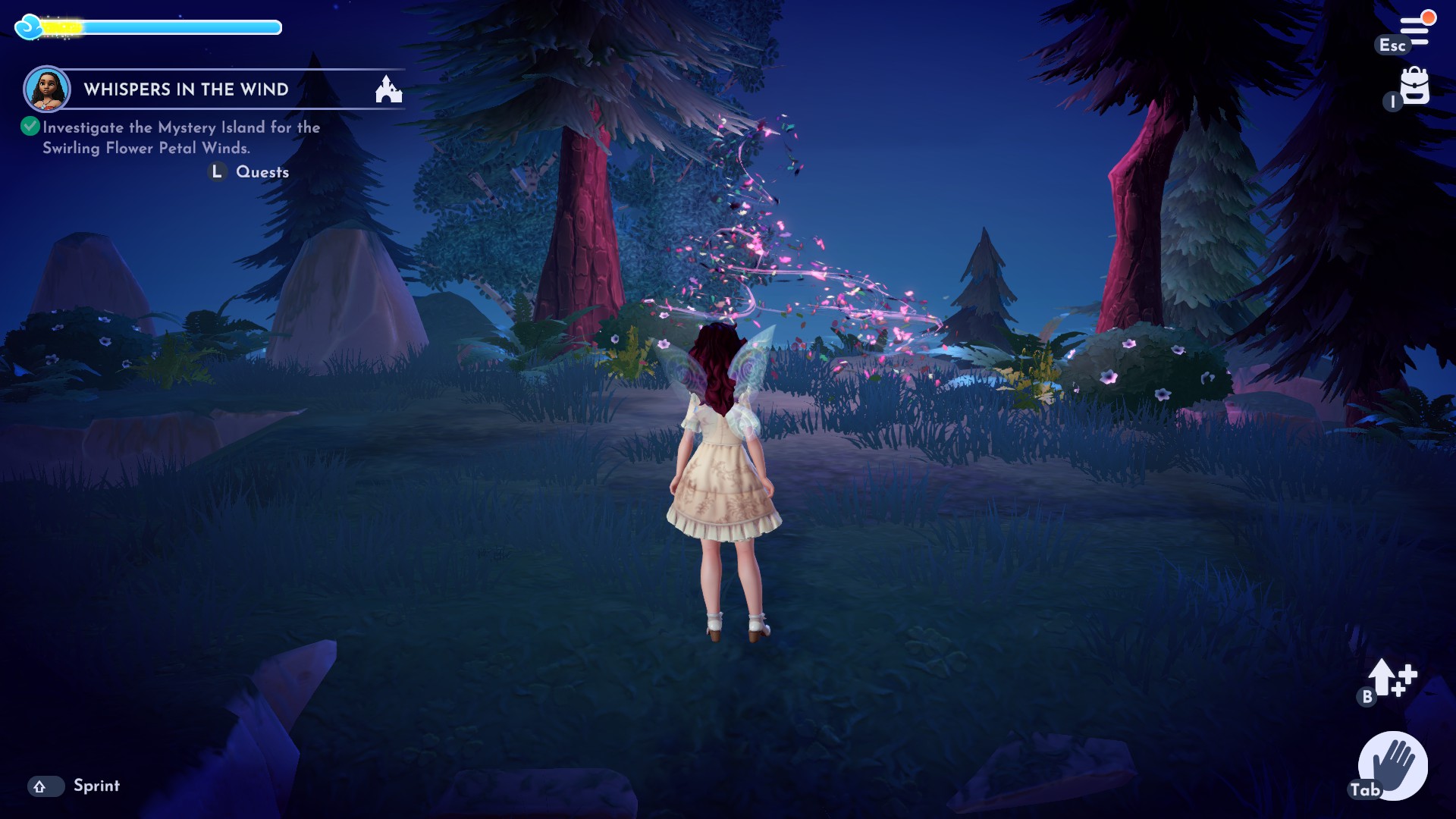 Swirling petals in Disney Dreamlight Valley