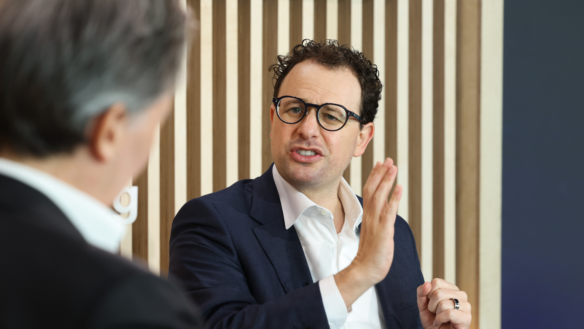 Dario Amodei, co-founder and chief executive officer of Anthropic, at Bloomberg House during the World Economic Forum (WEF) in Davos, Switzerland, on Tuesday, Jan. 20, 2026. The annual Davos gathering of political leaders, top executives and celebrities runs from Jan. 19-23. Photographer: Chris Ratcliffe/Bloomberg via Getty Images