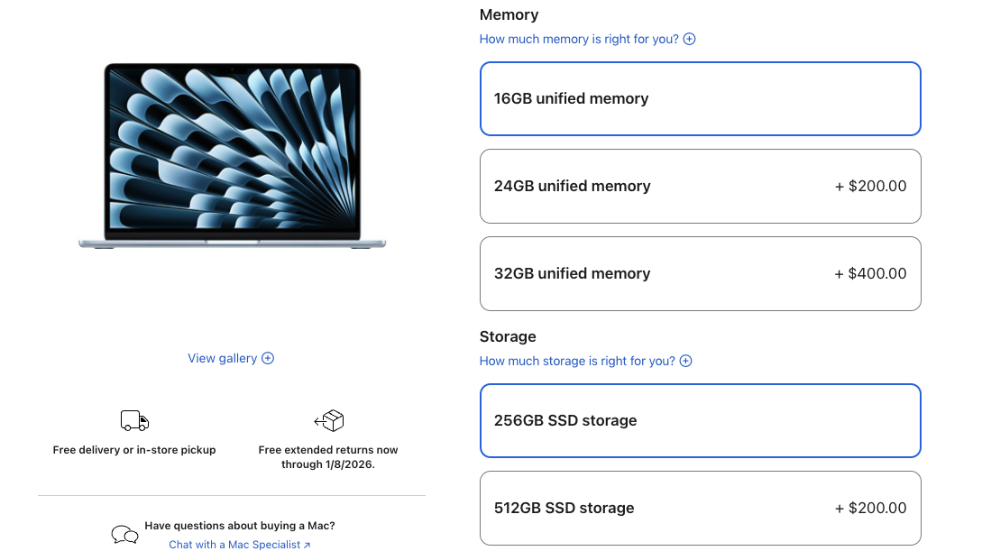 Apple MacBook Air M4 pricing