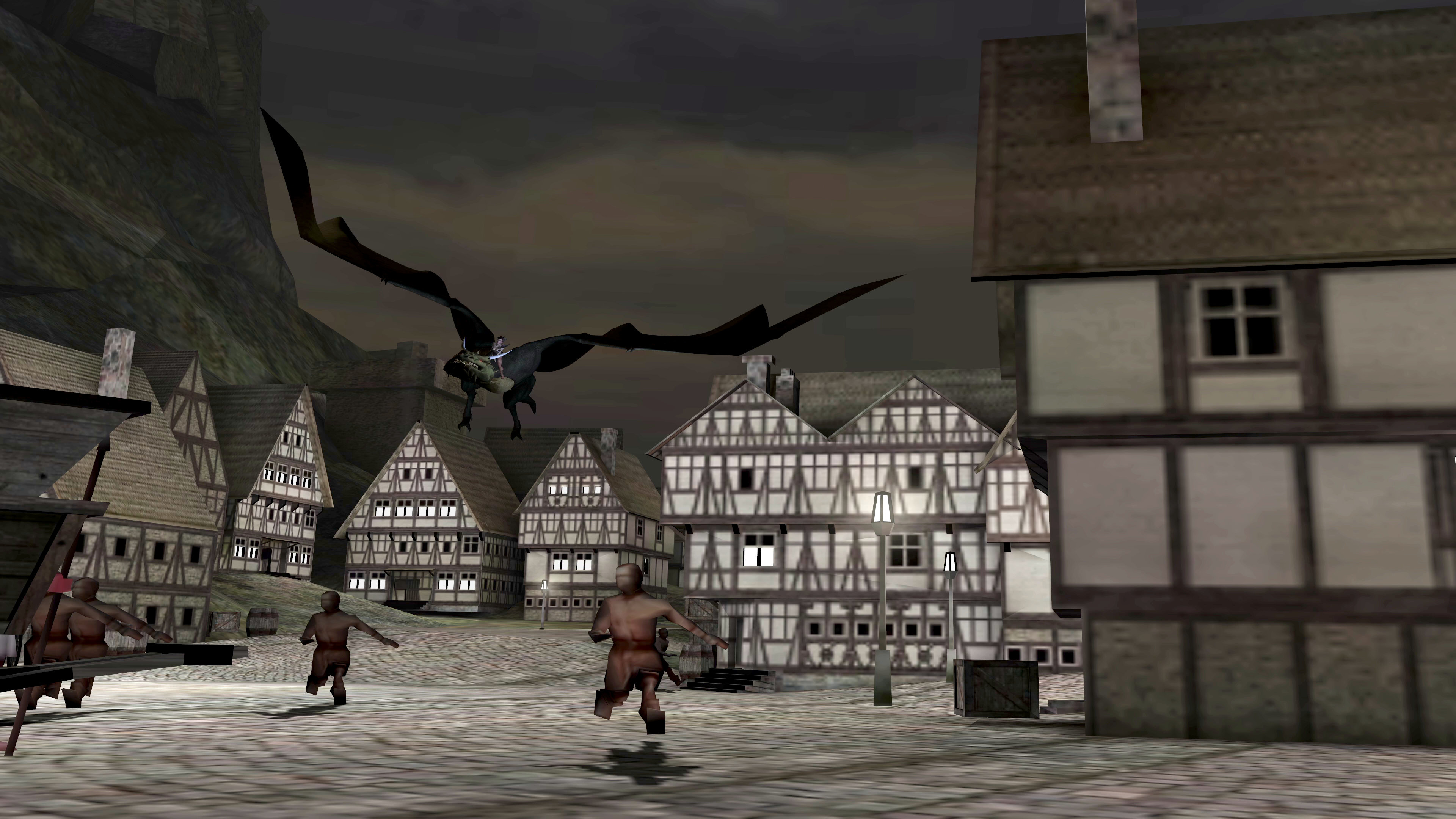 A screenshot from the second graphics test in 3DMark2001