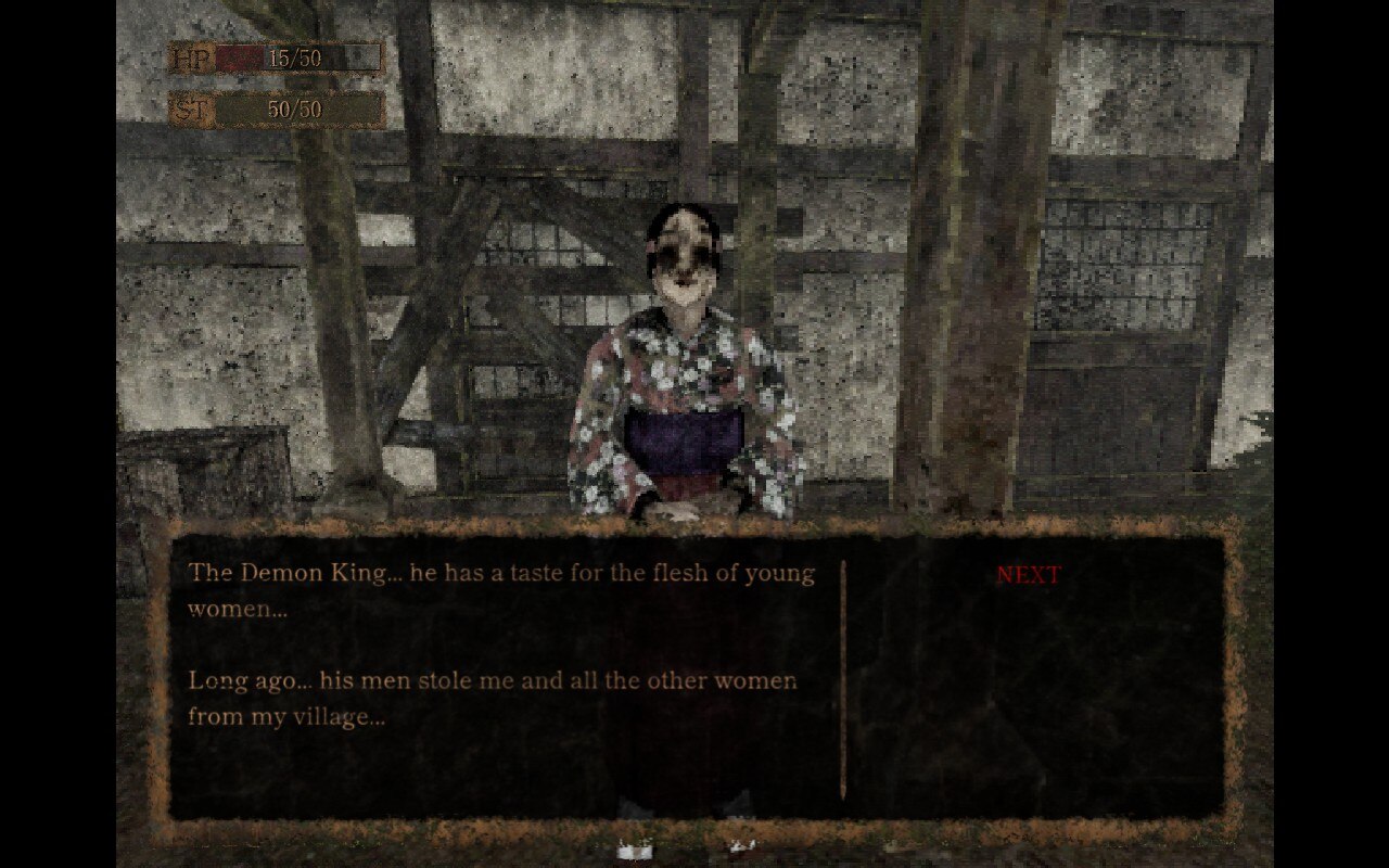 A screenshot from Labyrinth of the Demon King showing a merchant in conversation