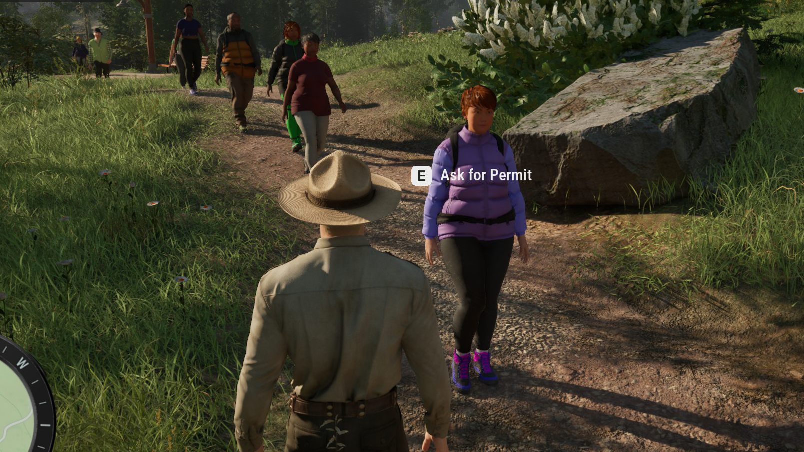 A park ranger doing park ranger things