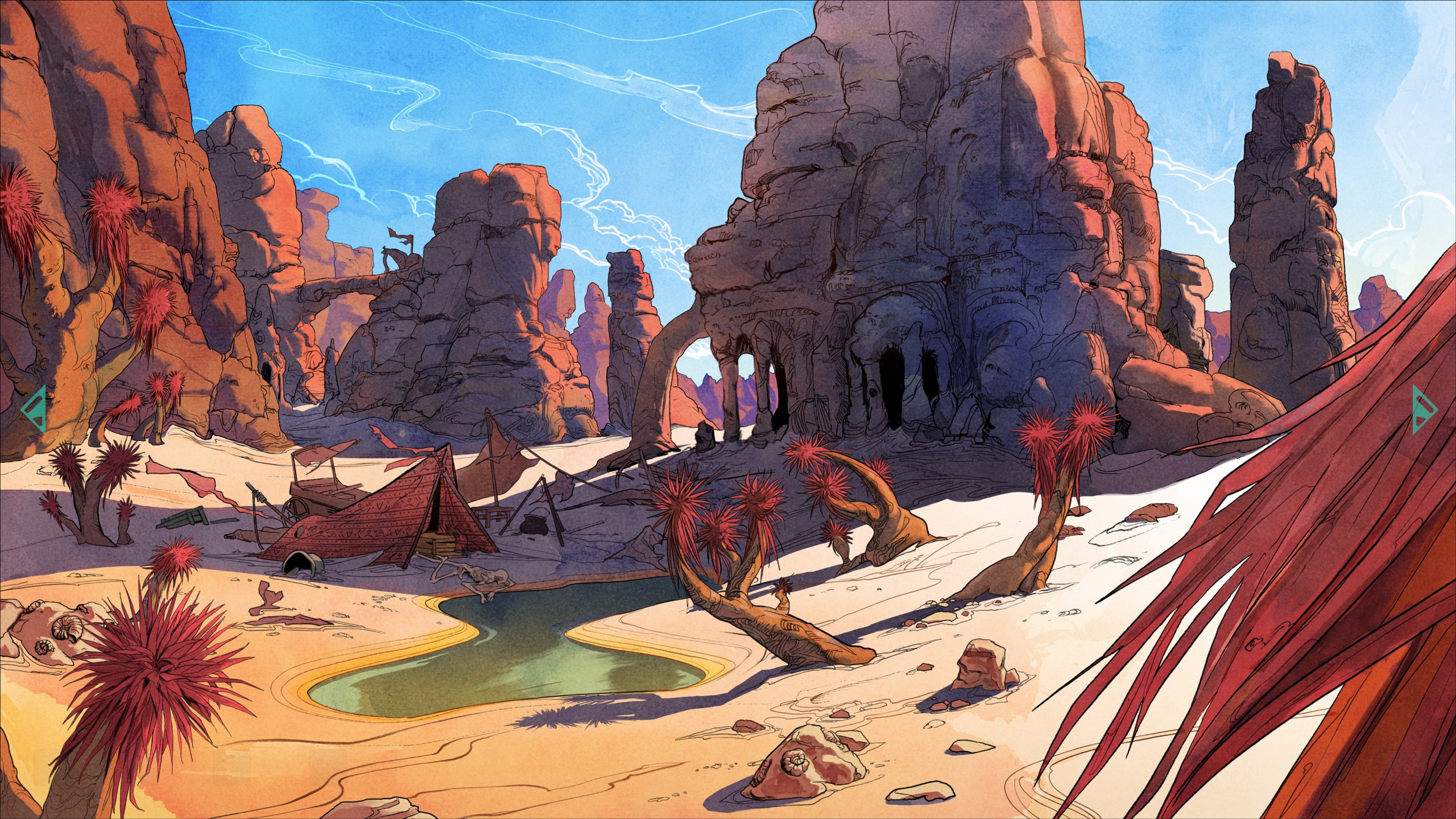 Illustration of Shatterscarp desert area in Avowed