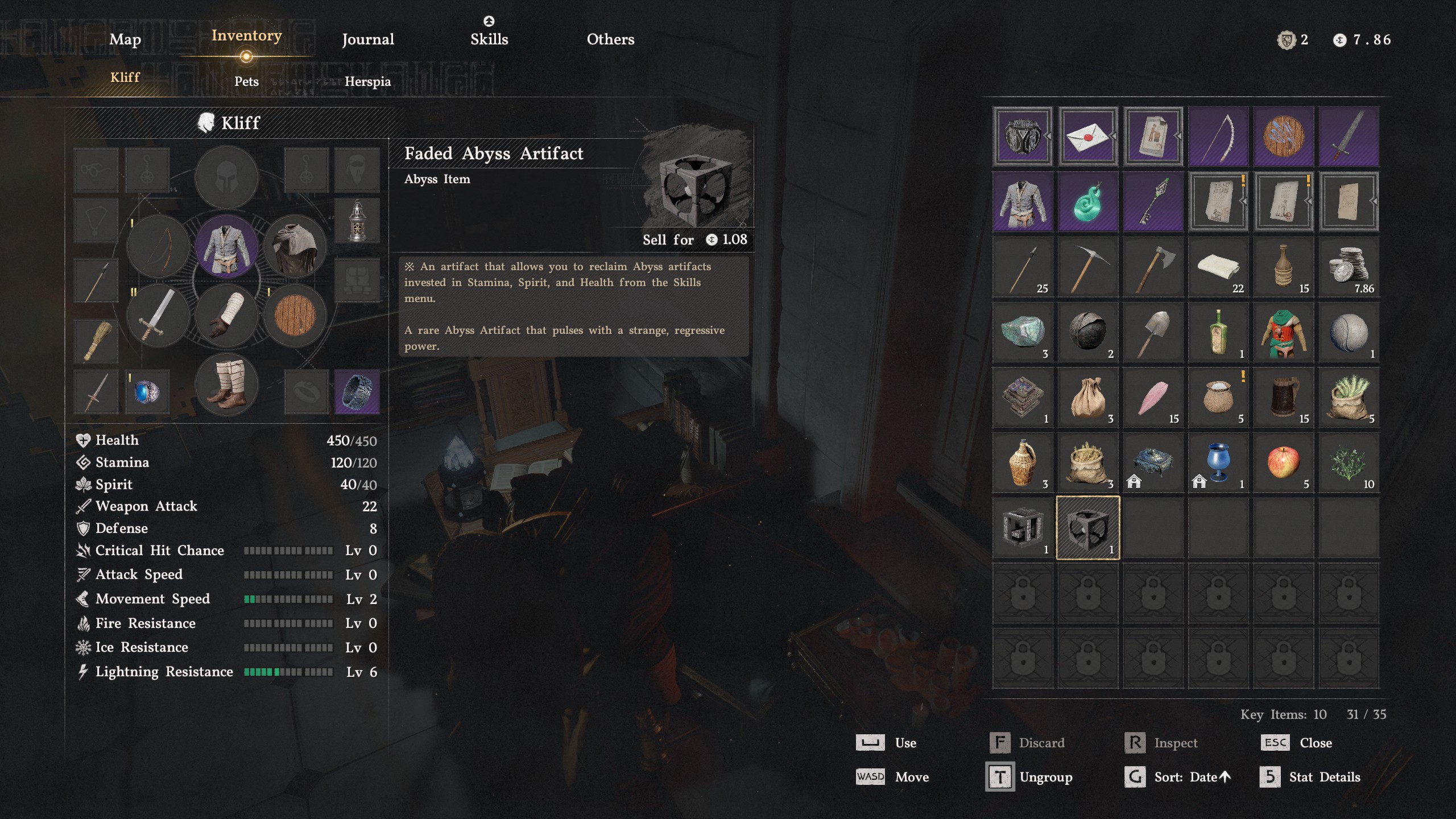 Crimson Desert respec - Faded Abyss Artifact