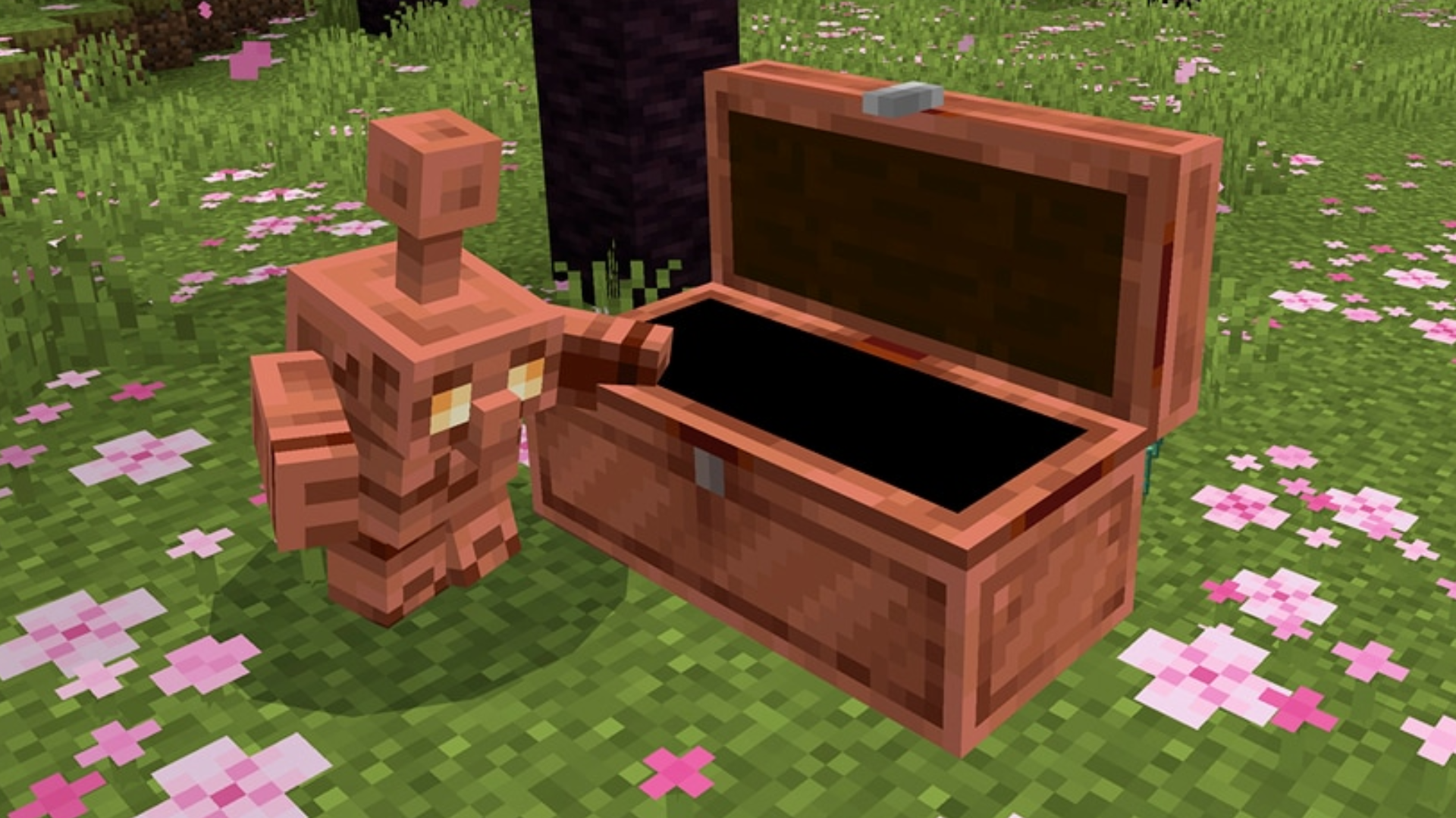Copper golem with a golem chest