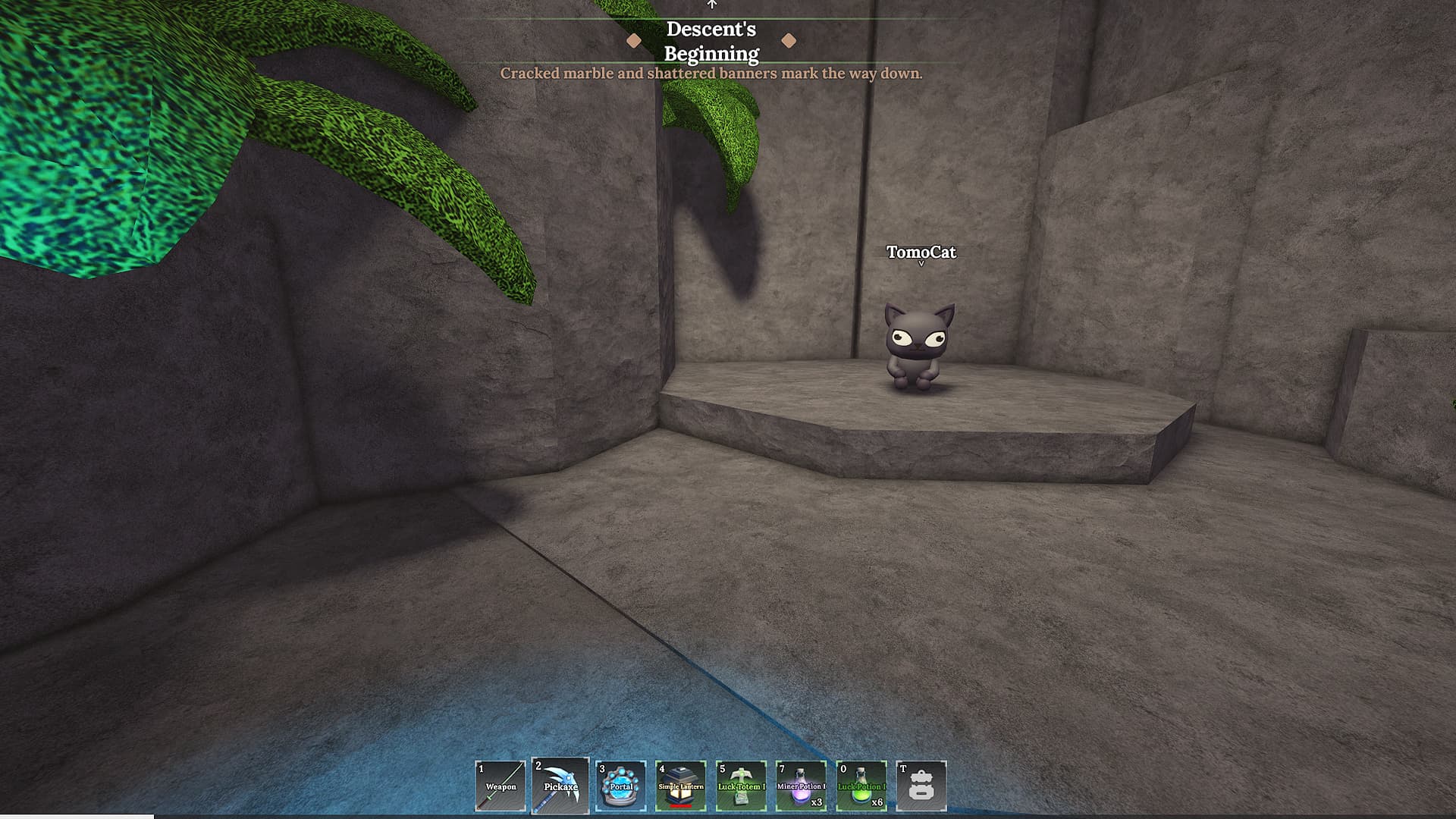 Where to find Tomo's lost cat in The Forge Goblin Cave - it's sitting on the ground in a rocky alcove.