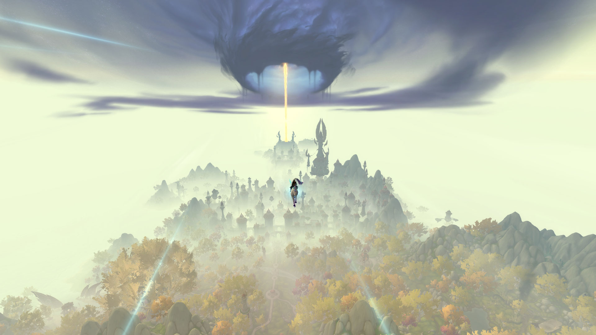 Several zones from the World of Warcraft: Midnight expansion - including sweeping vistas of Silvermoon and the Amani Trolls.