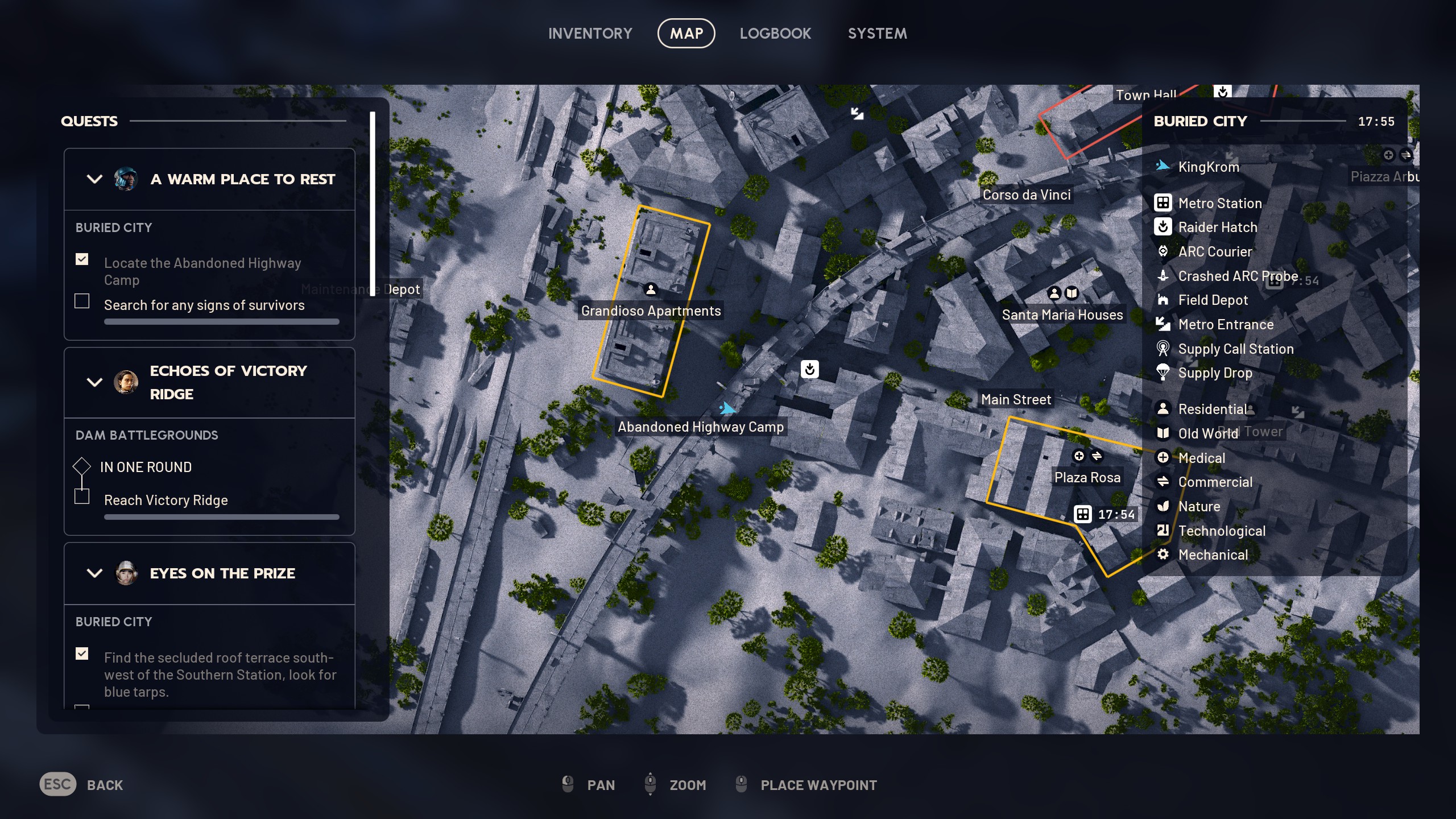 Arc Raiders A Warm Place to Rest - Camp location