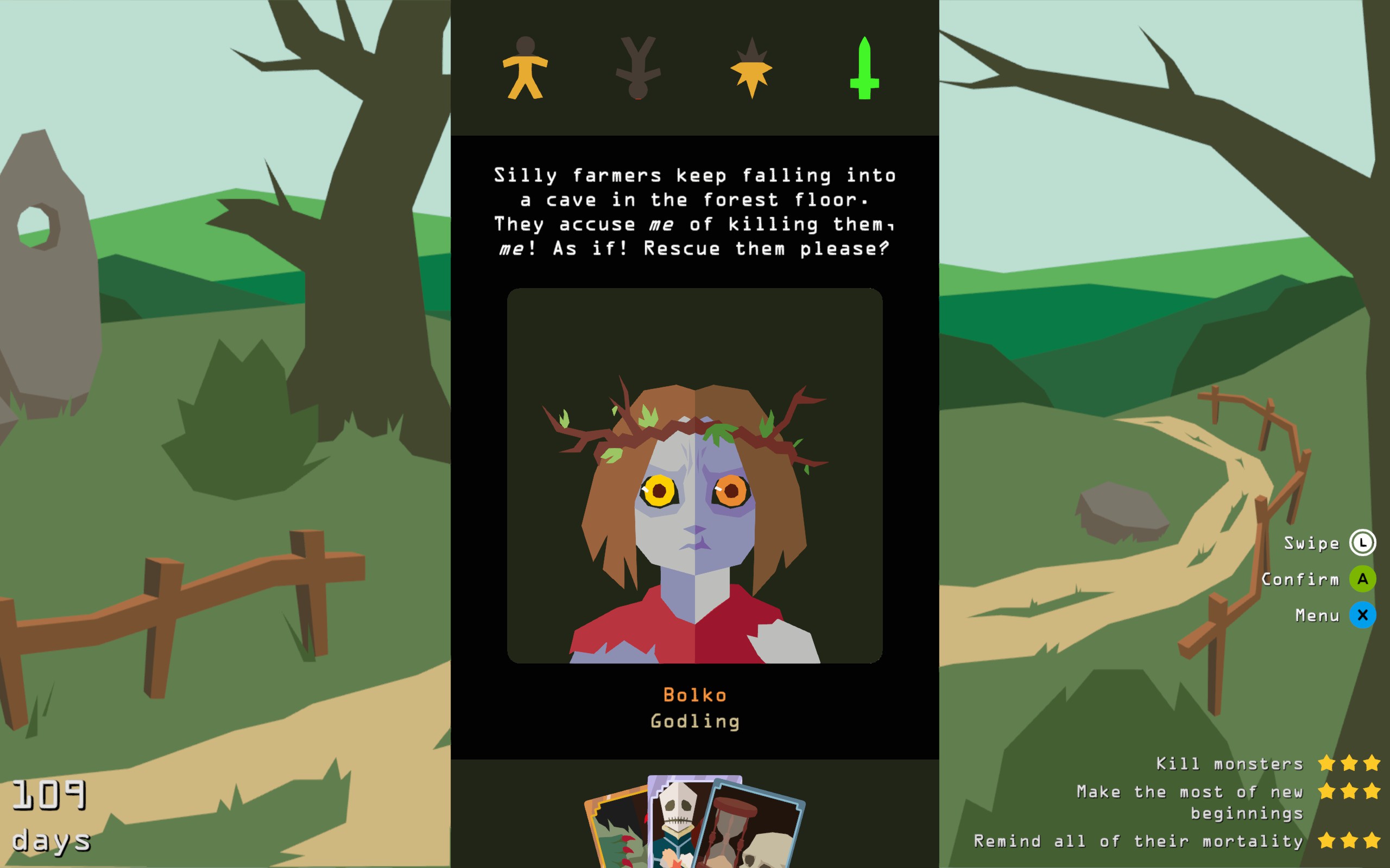 A godling named Bolko requests Geralt's aid