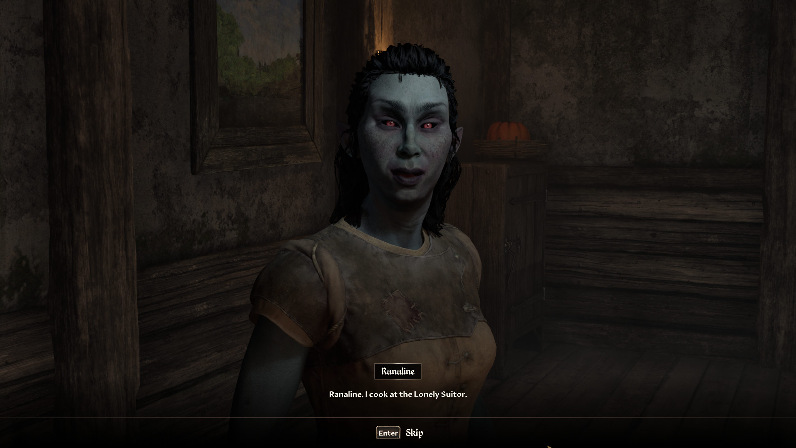 Oblivion Burning Trail - Ranaline talking to the player in the inn.