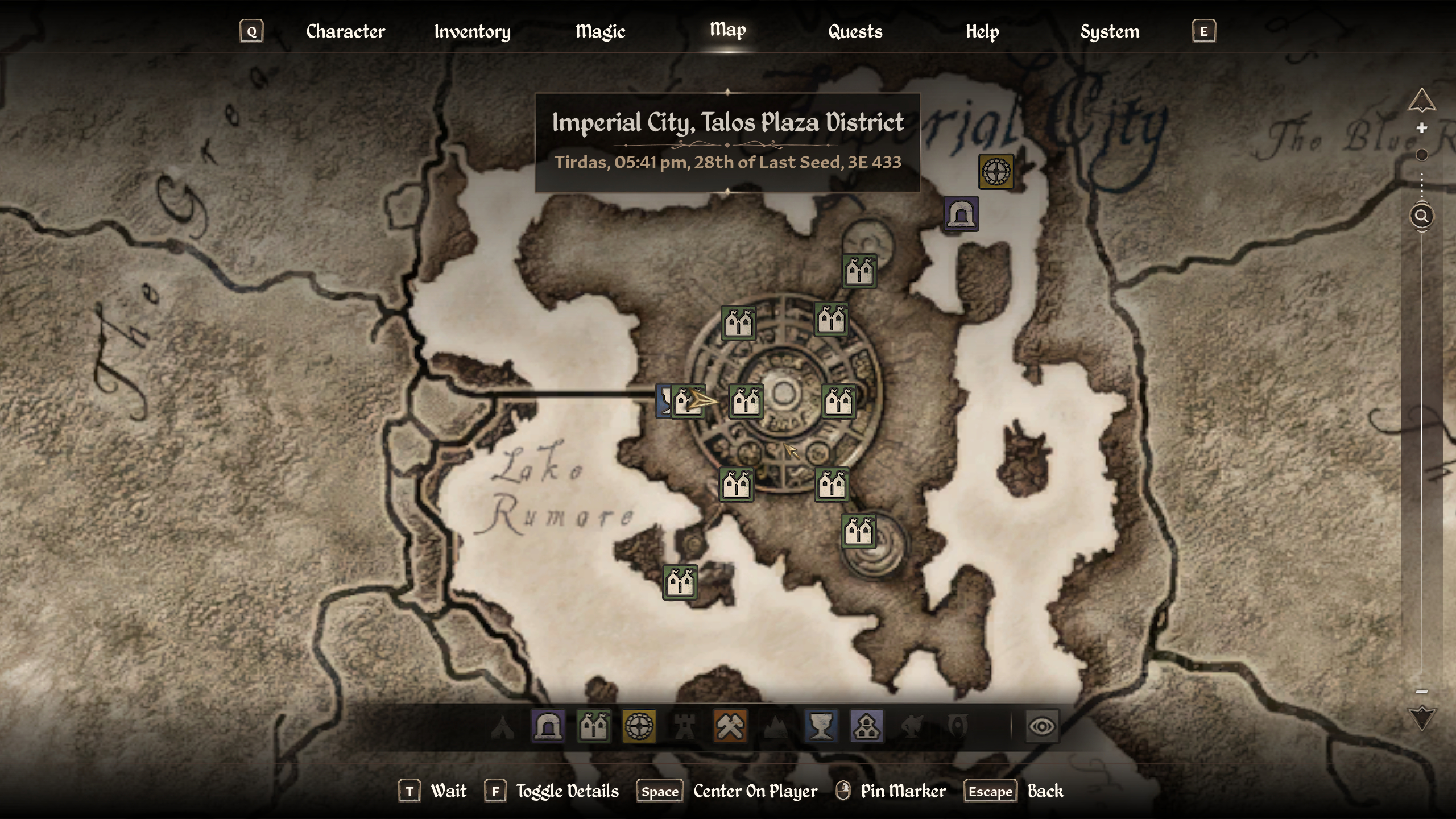 Oblivion Burning Trail - A map showing where to start this deluxe edition quest inside the Imperial City.