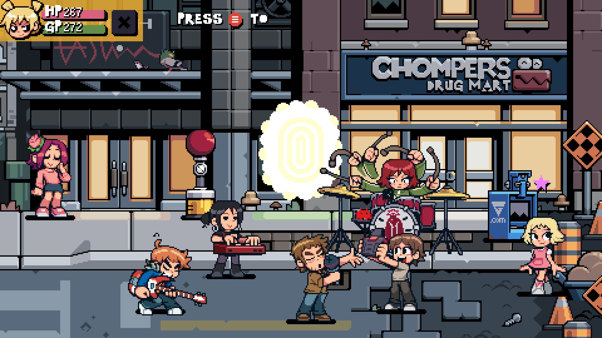 Scott Pilgrim EX, a pixel art beat 'em up