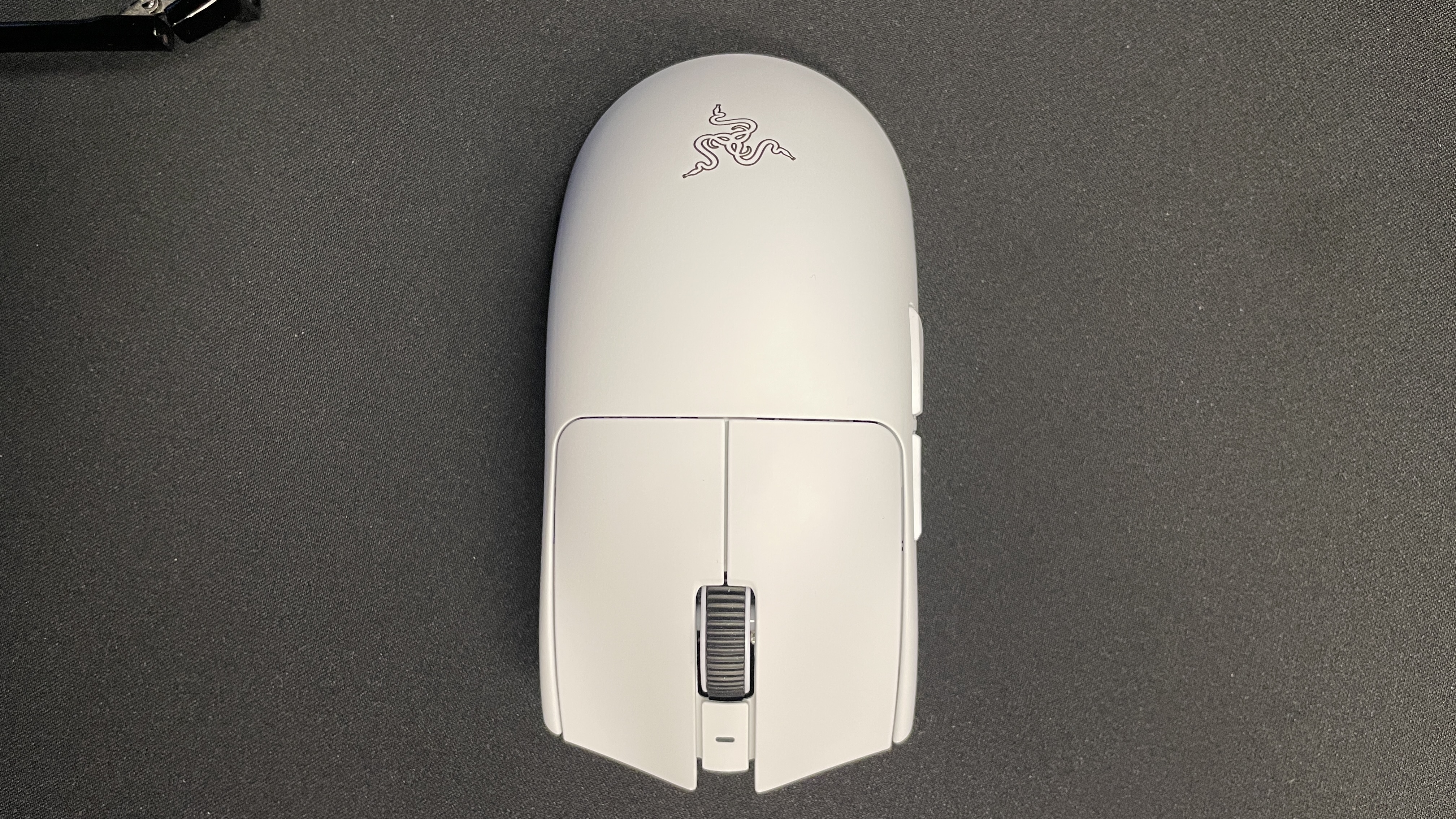 A white Razer Viper V4 Pro gaming mouse