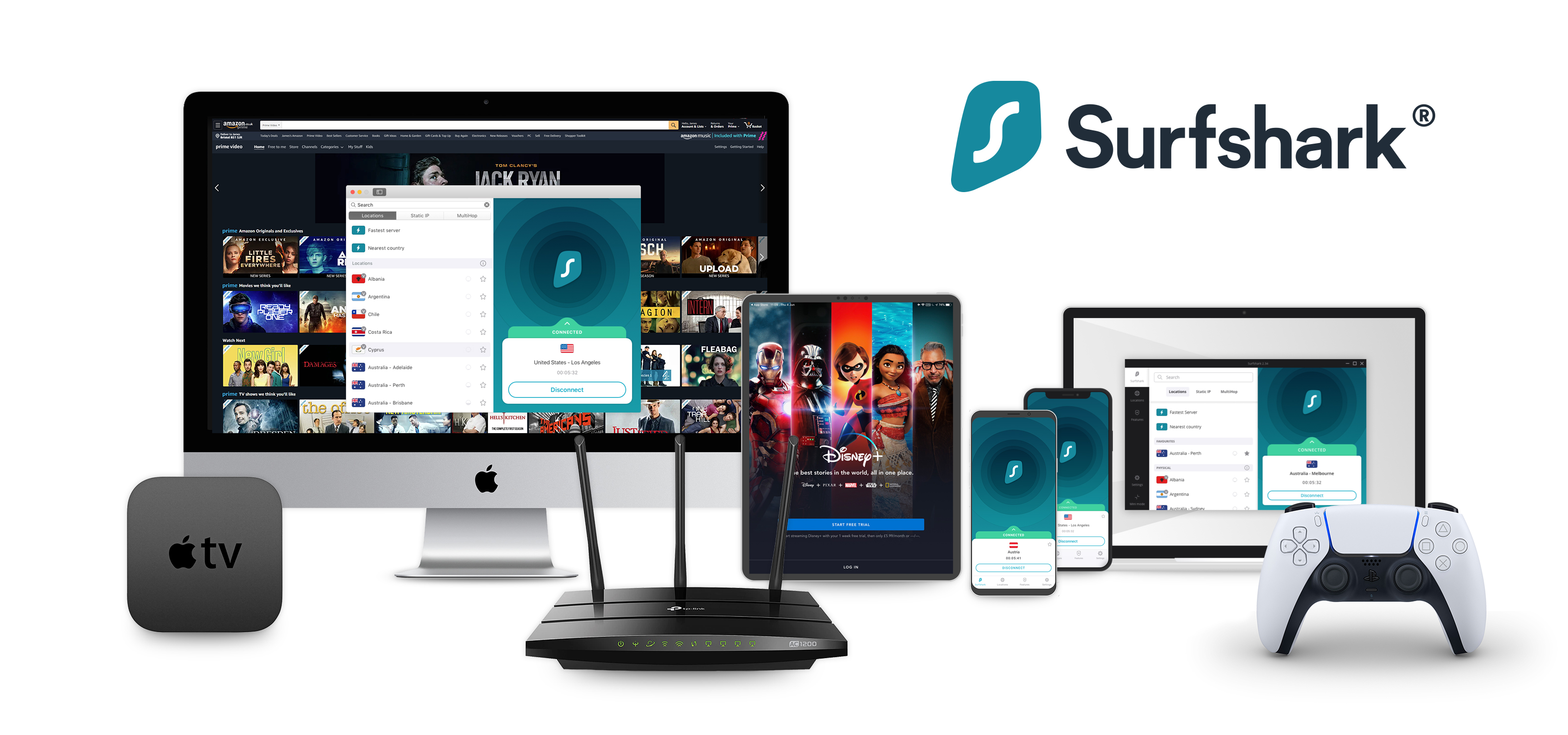 Surfshark VPN working across a range of devices