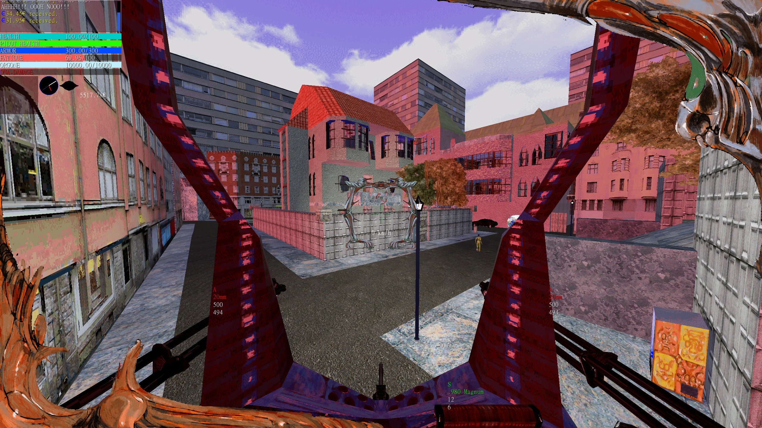 Psycho Patrol R screenshot showing first person mech gameplay.