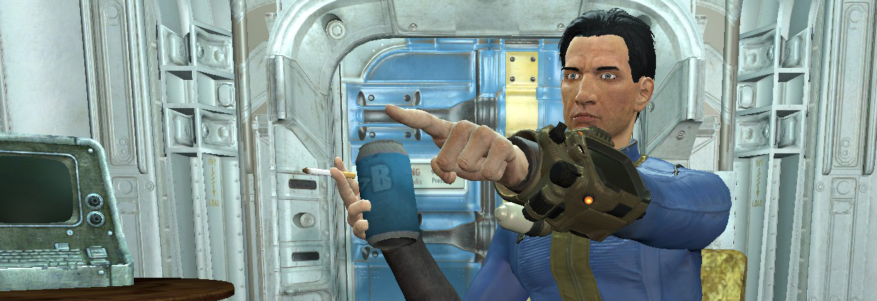 A Fallout character pointing like in that meme with Leonardo DiCaprio