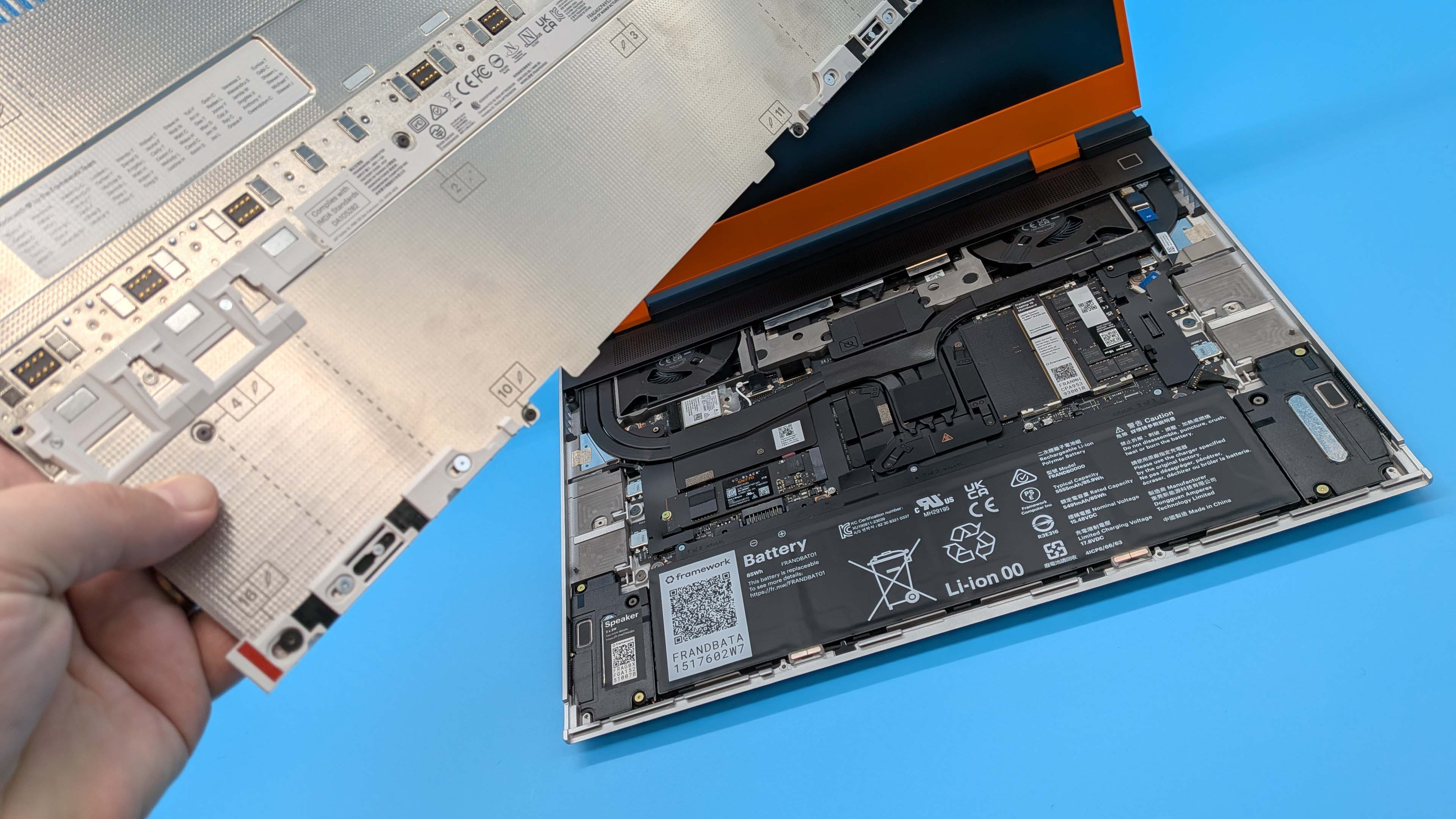 Framework 16 gaming laptop with the RTX 5070 mobile GPU upgrade module