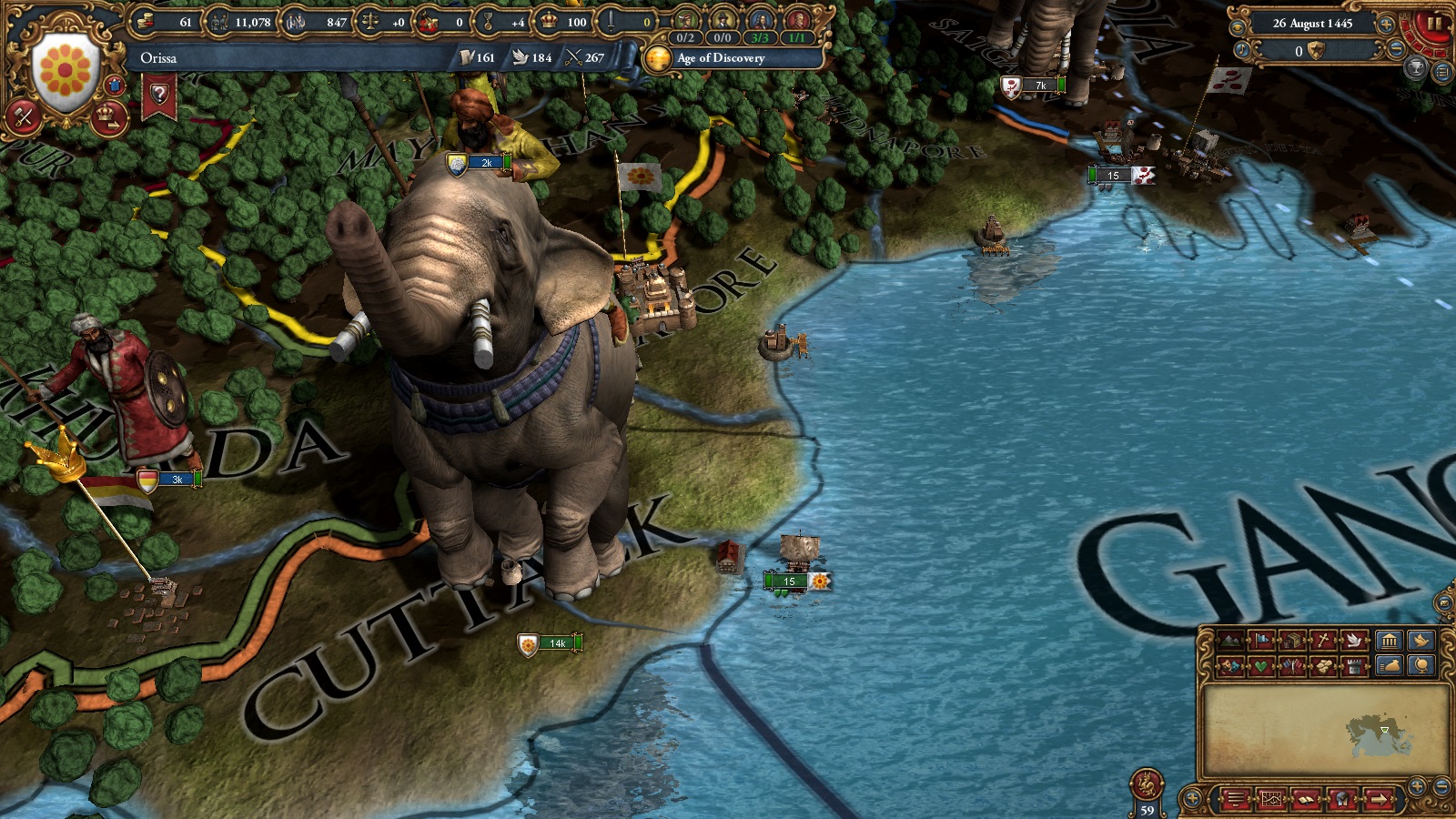 Man on an elephant in EU4.