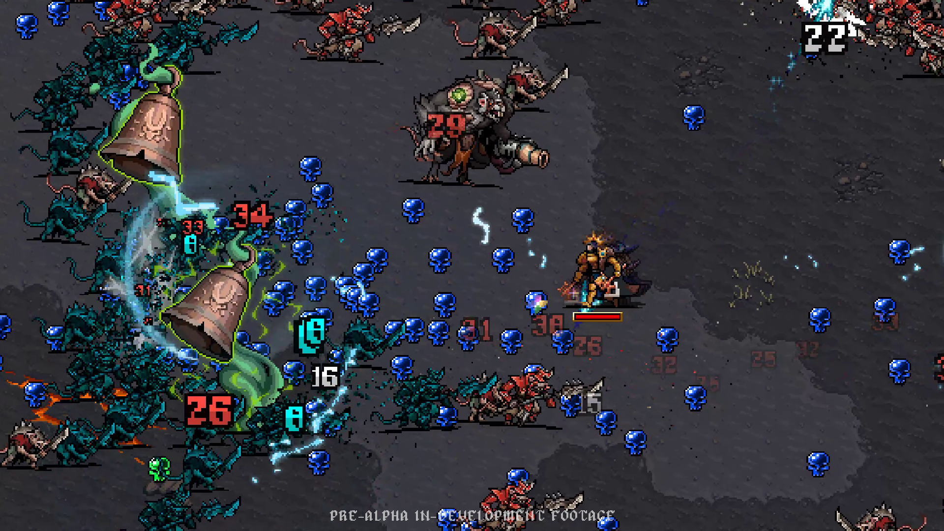 A battle against skaven in Warhammer Survivors.