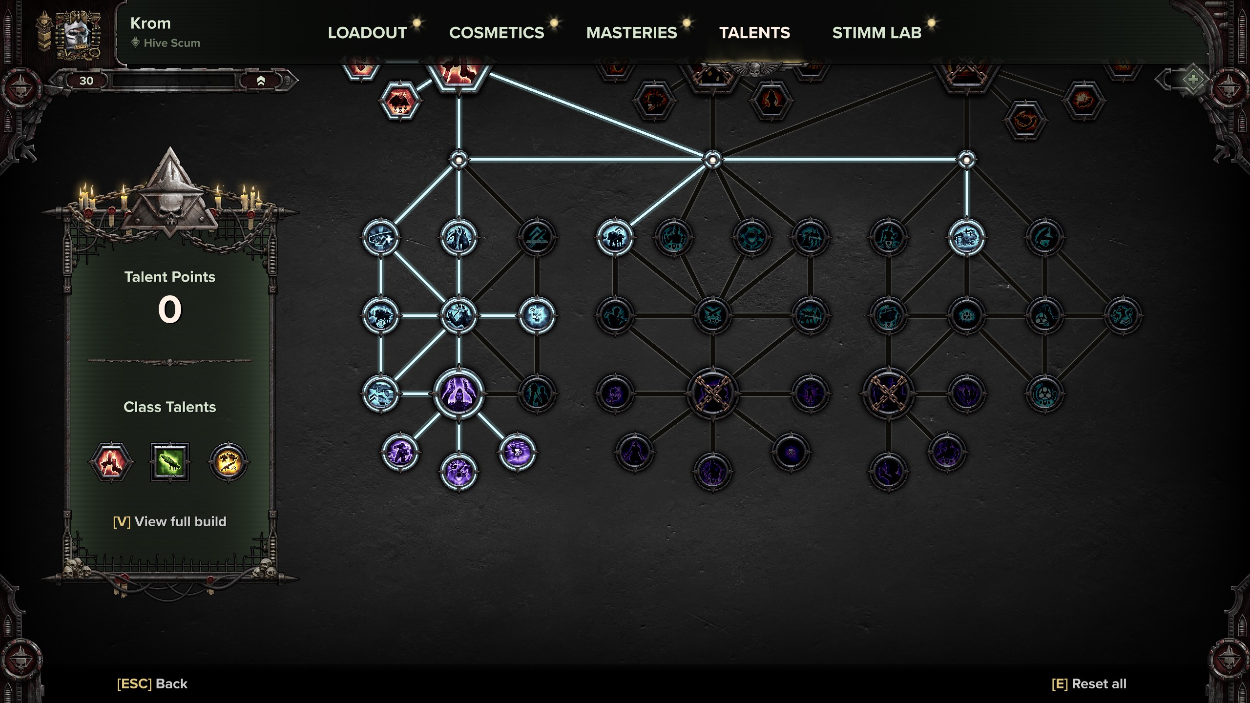 Darktide Hive Scum build - Third part of talent tree