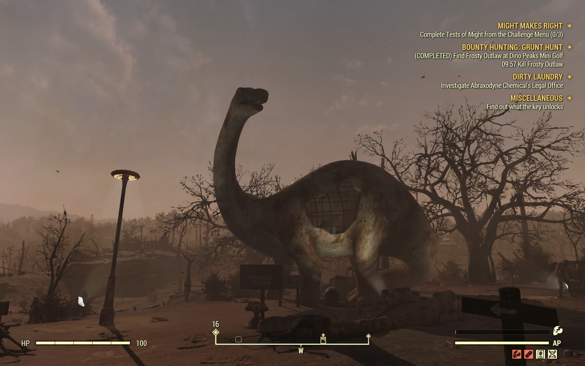 Dino statue in the Wasteland