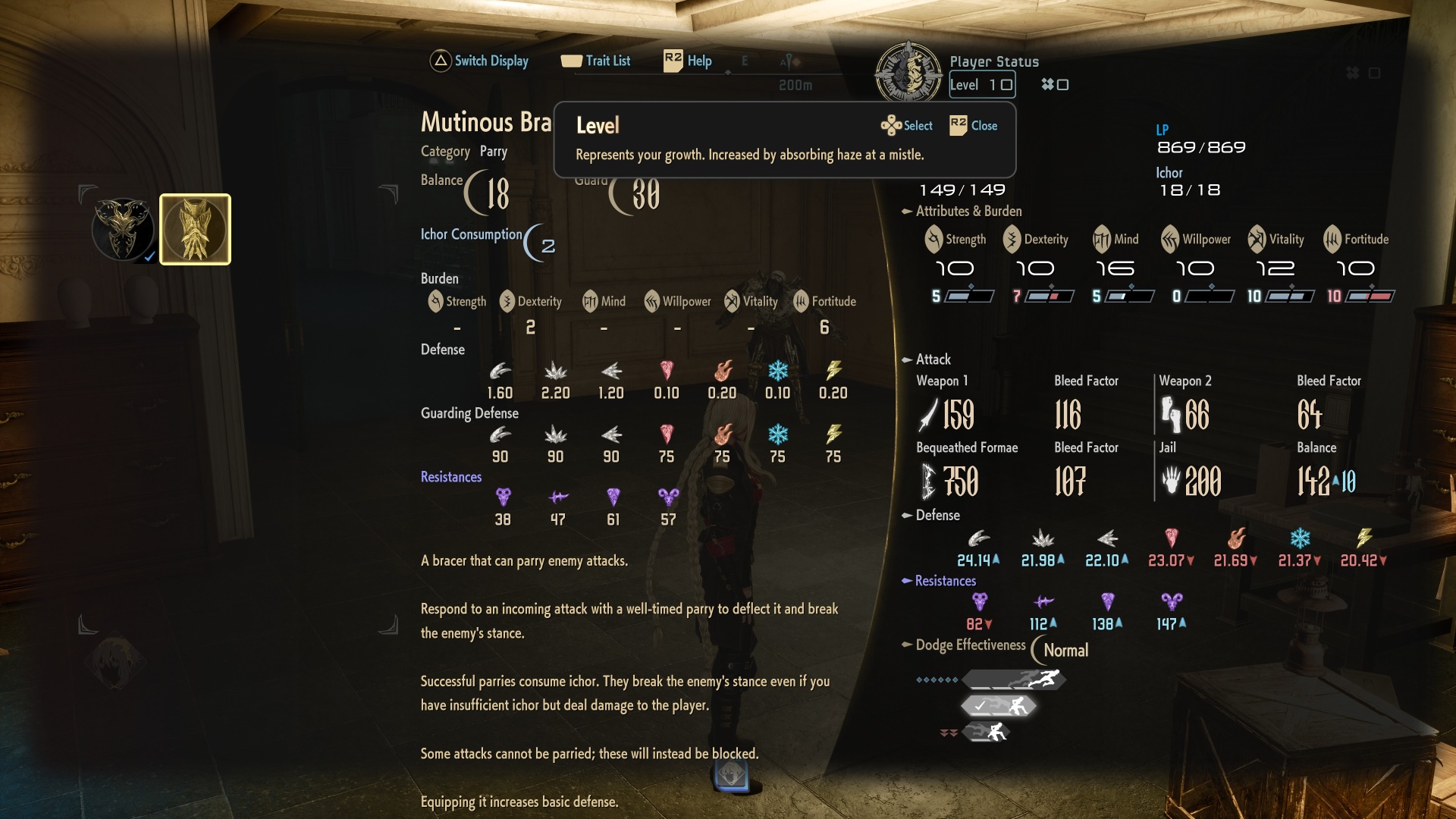 Code Vein 2 Franz Dejected Assailant boss guide: The Mutinous Bracer Revenant weapon in the inventory.