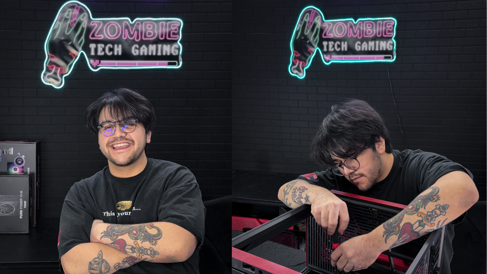 Brandon Ayala working on a recent PC build.