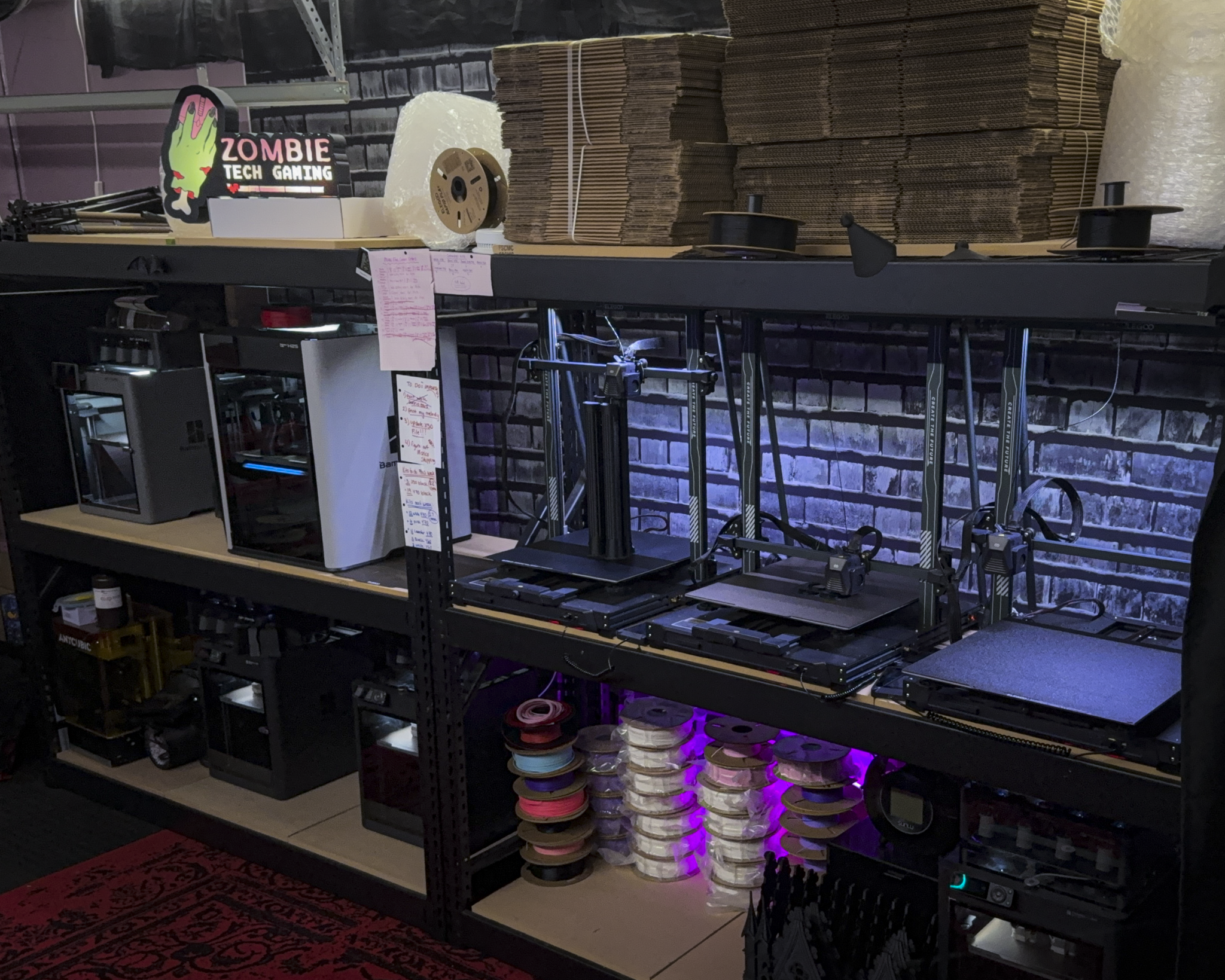 The Zombie Tech Gaming workspace.