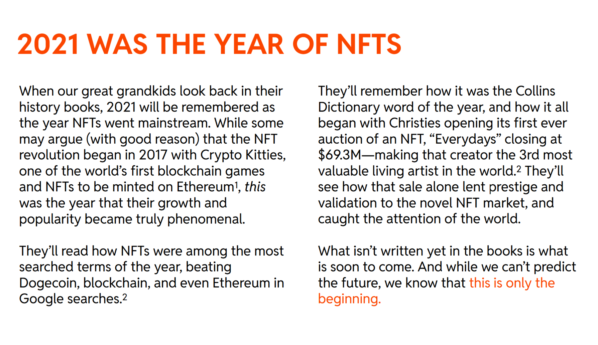 2021 was the year of NFTs