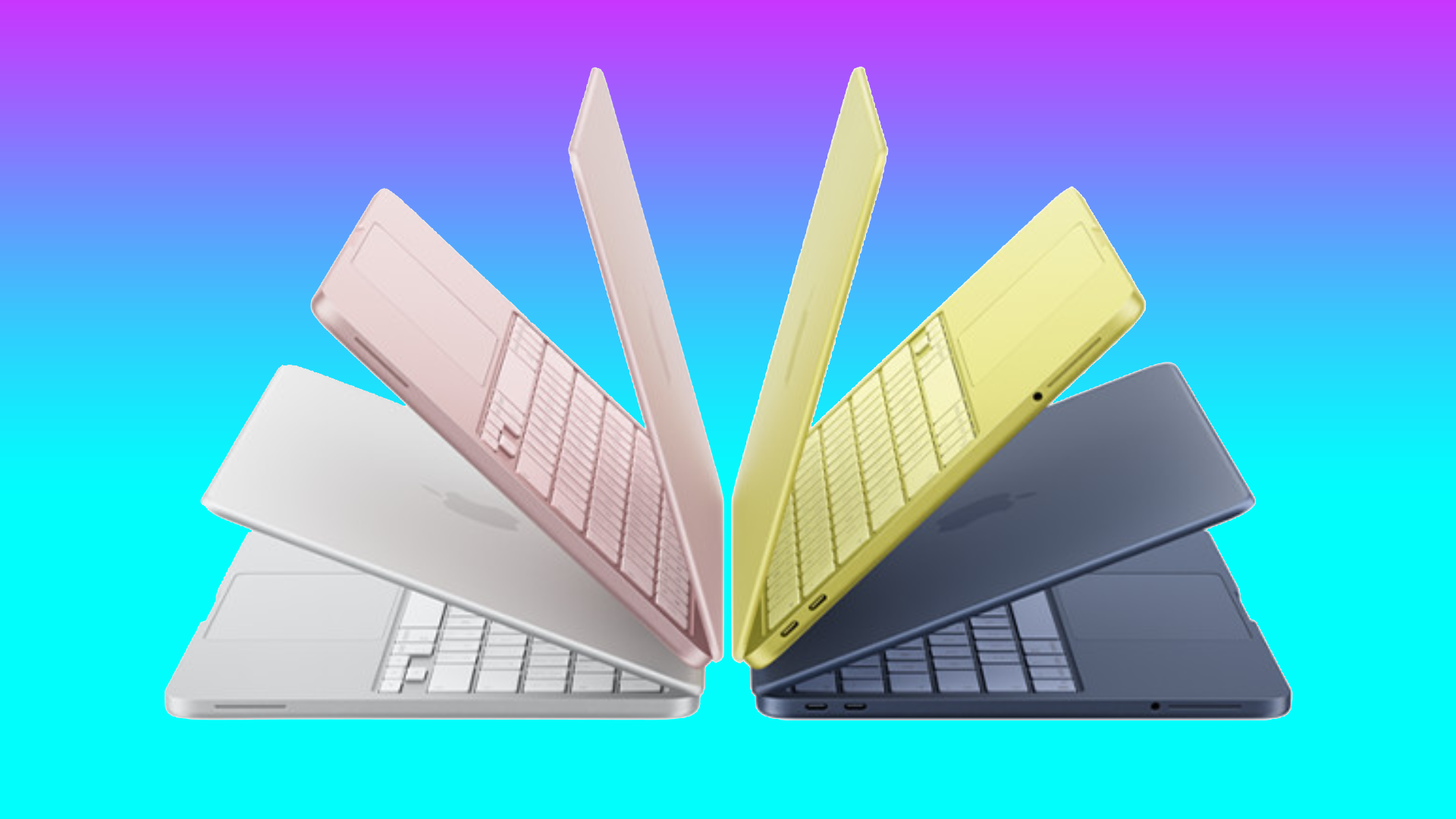 The MacBook Neo 13-inch laptop in various colourways.