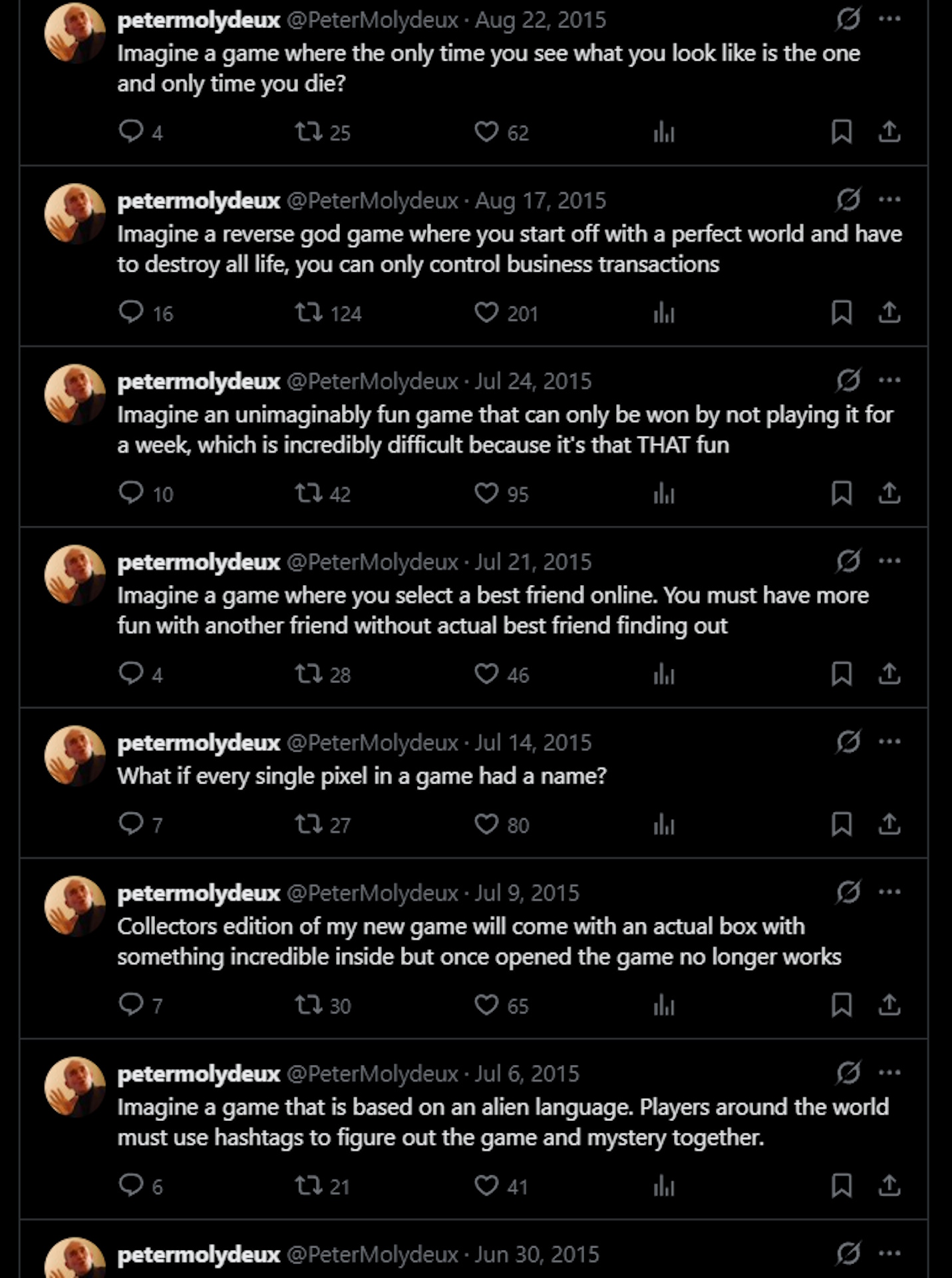 Peter Molydeux tweets