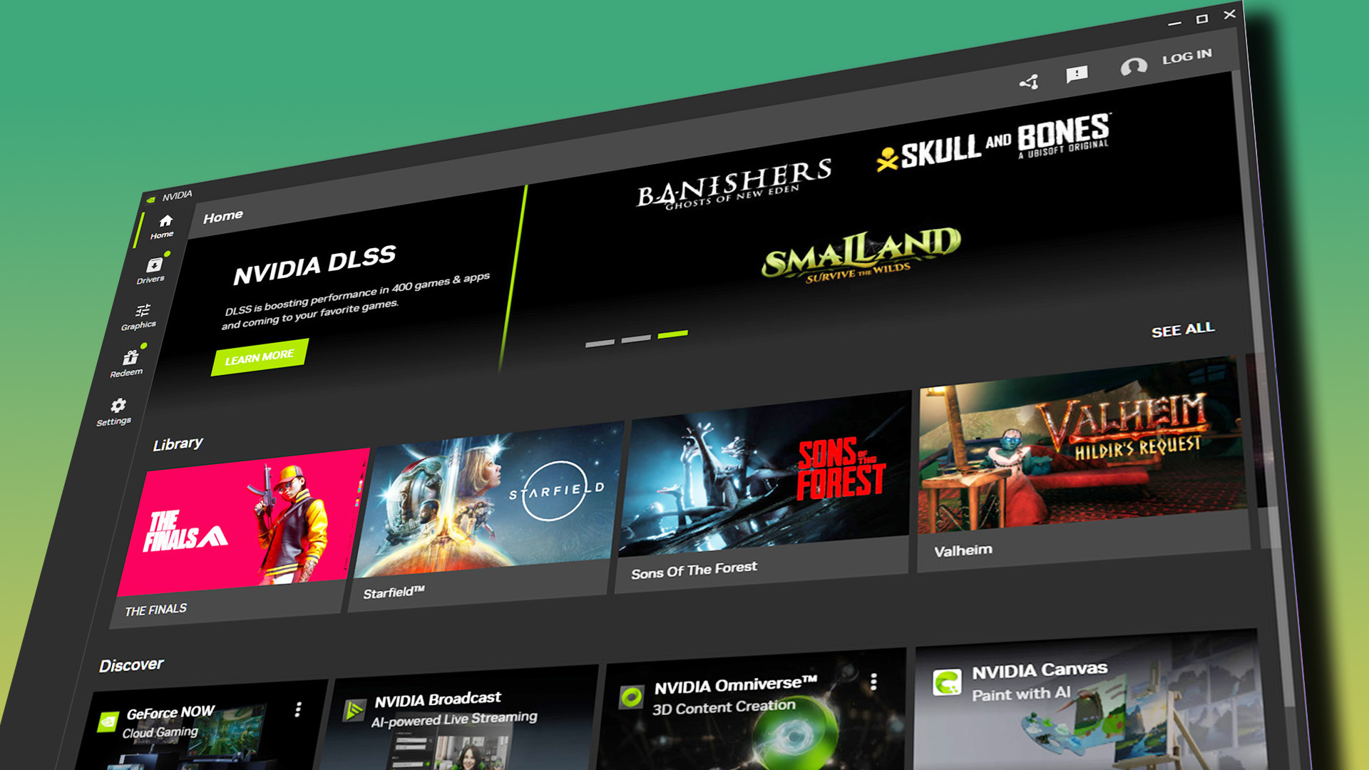 Nvidia's new software, the Nvidia App, open on the desktop