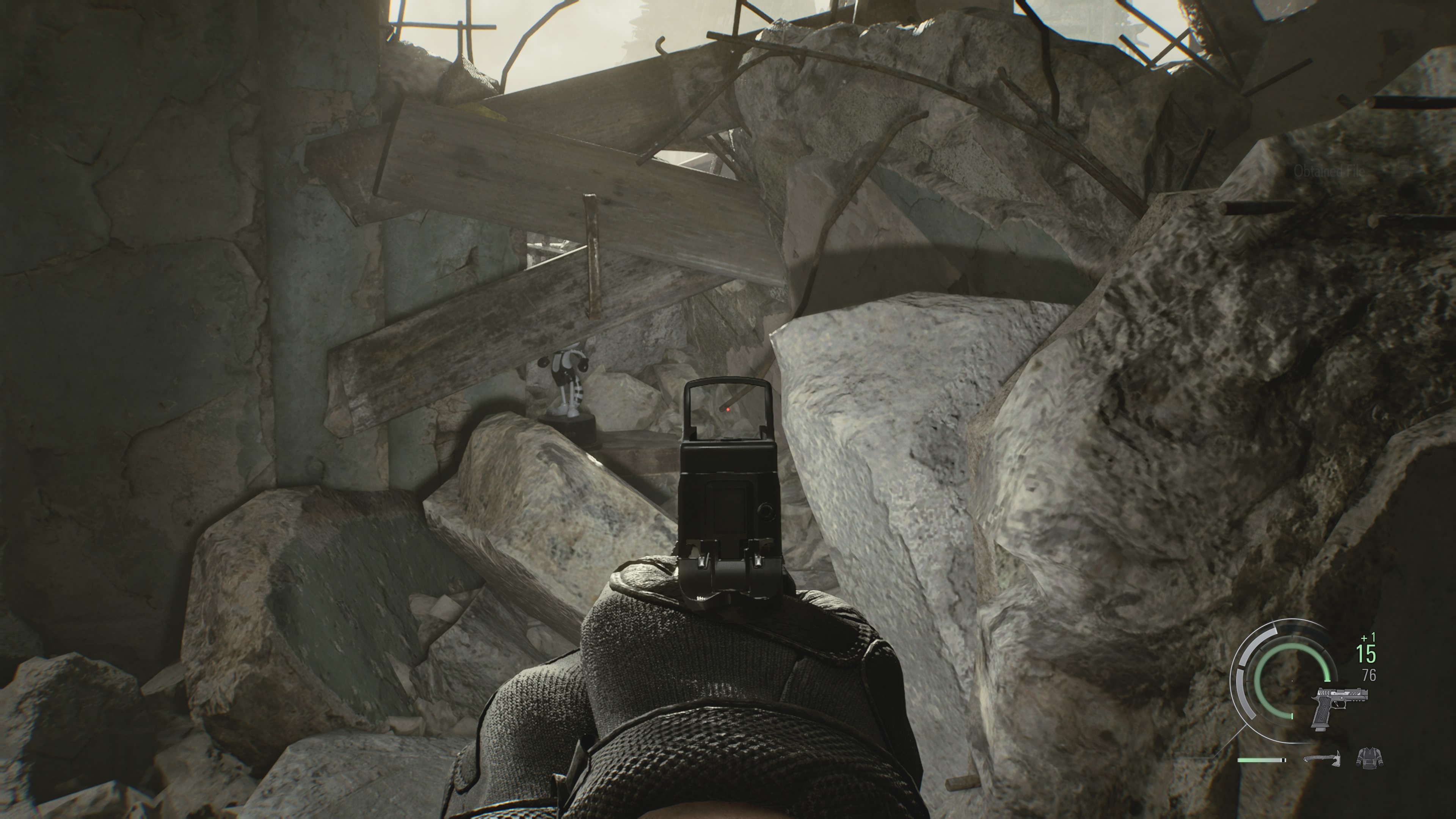 Resident Evil Requiem Mr. Raccoon in some rubble