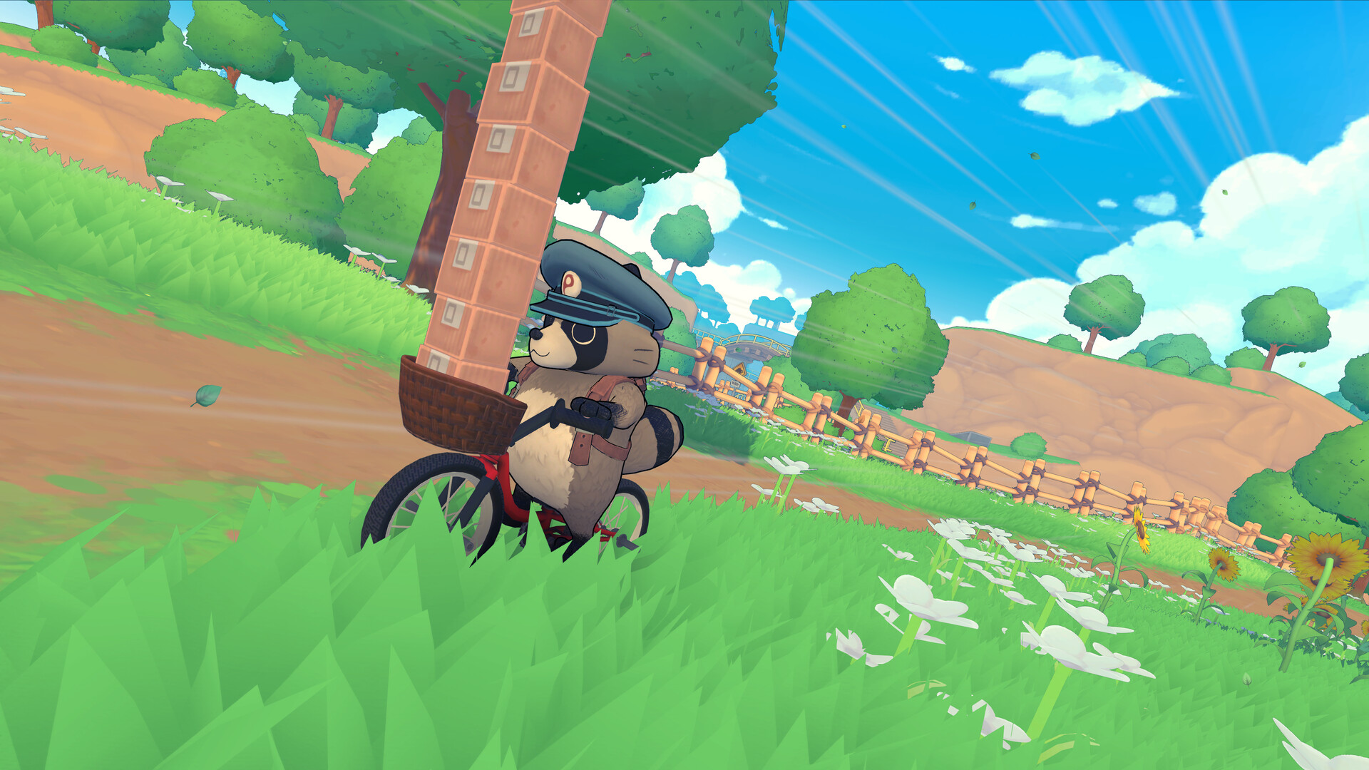 Tanuki Pons Summer Pon riding a bike