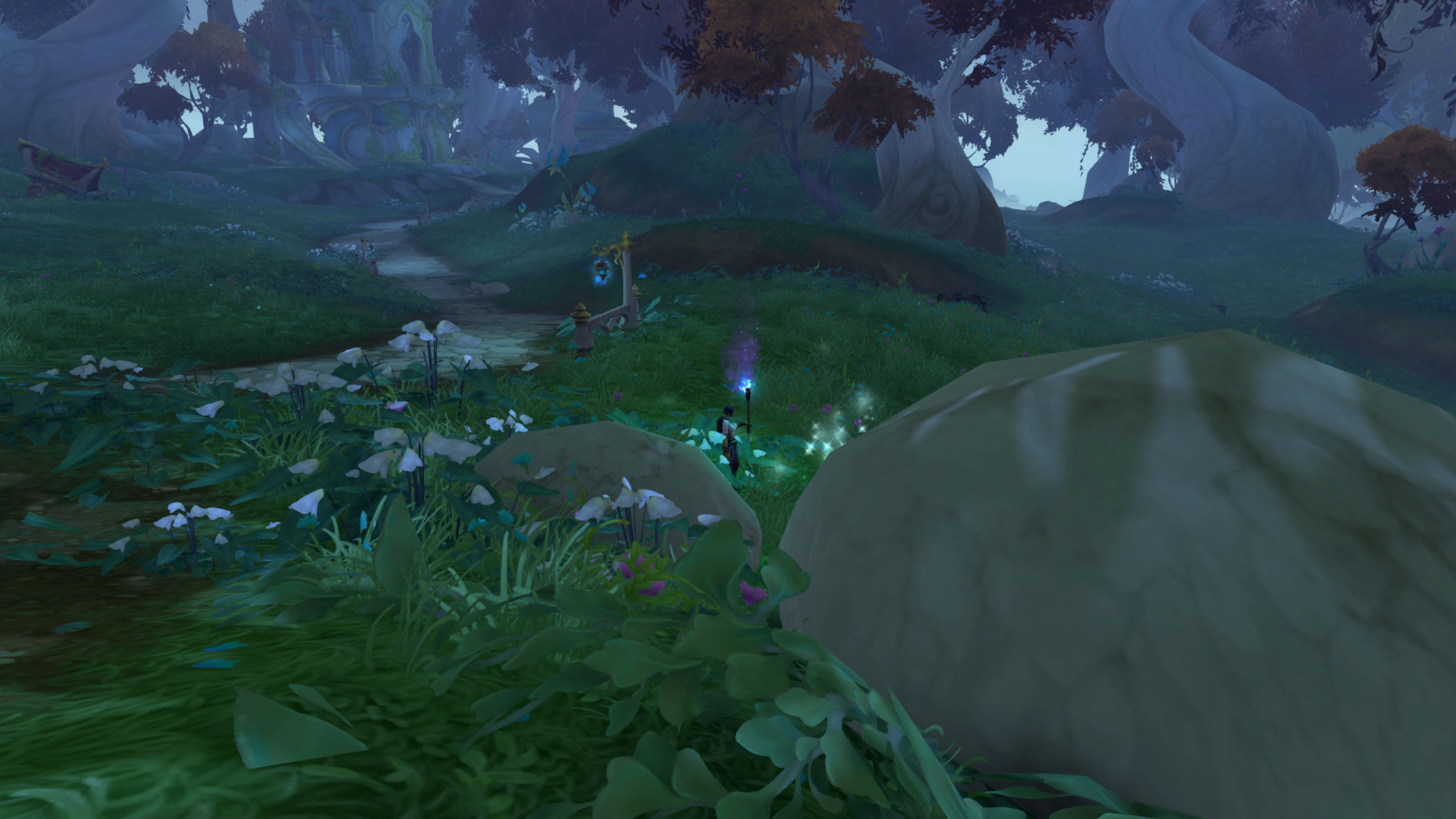 WoW triple-locked safebox: A scenic shot of where you'll find the Tarnished Key in the Eversong Woods.