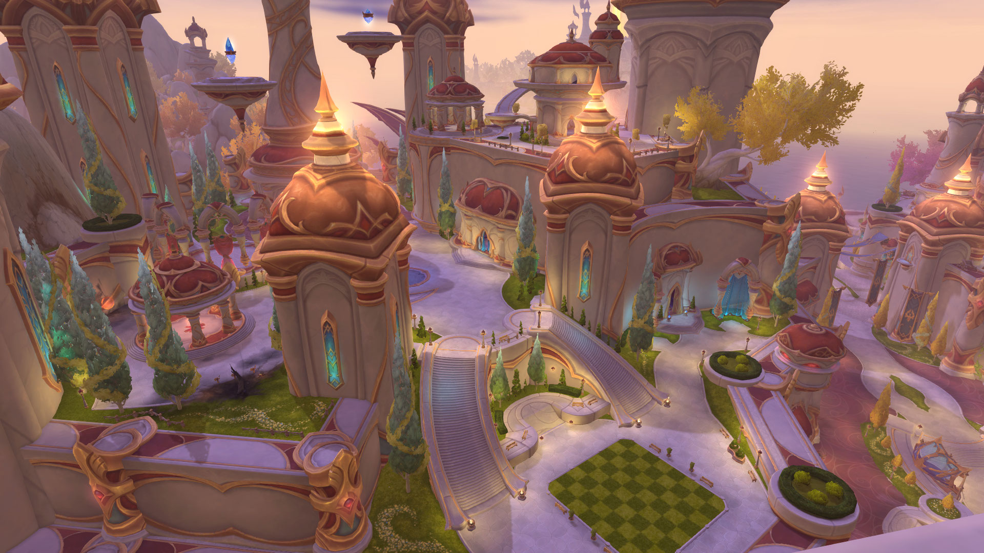 Several images of Silvermoon from World of Warcraft: Midnight.