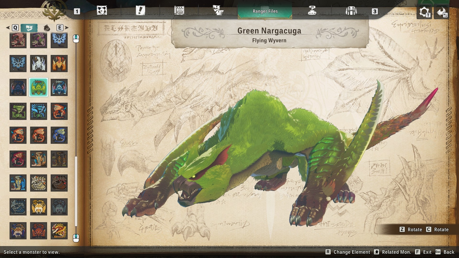 Monster Hunter Stories 3  Green Nargacuga - It's a green wyvern with a sort of cat or bird like head