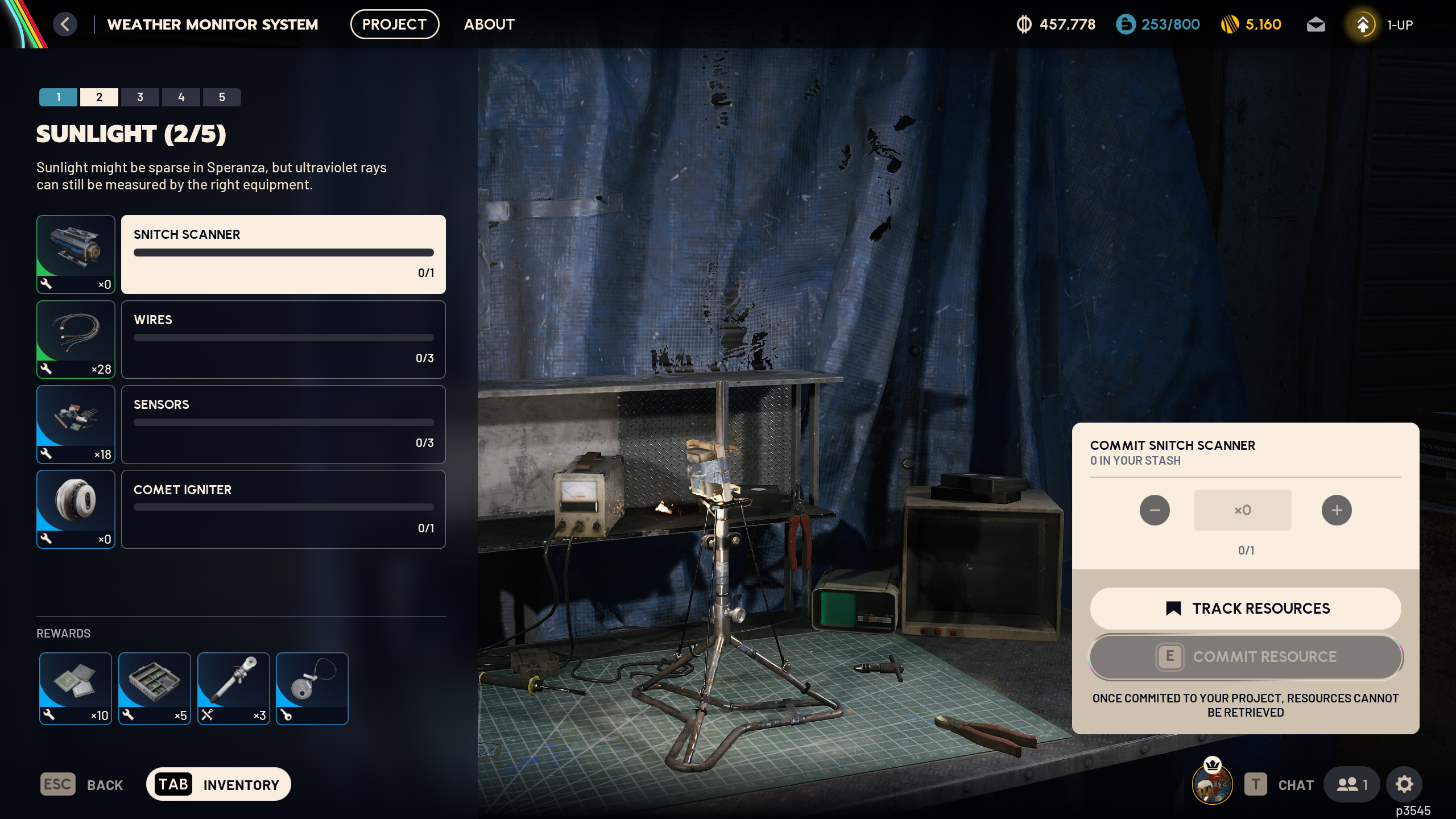 Arc Raiders Weather Monitor: The Weather Monitor System project interface, showing the second stage.