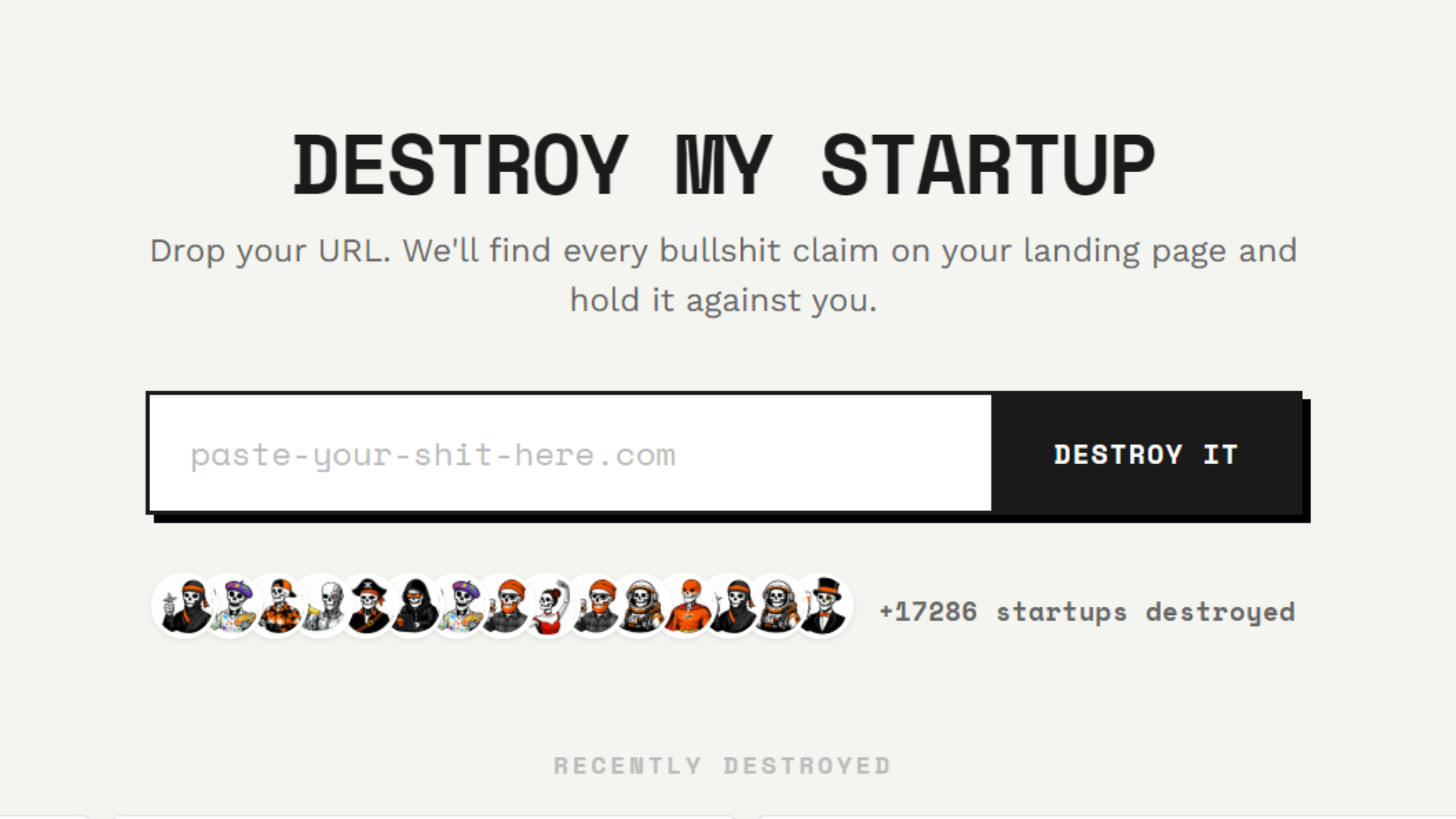A screenshot from a webpage on shipordie.club showing a prompt box for URLs that an AI will then
