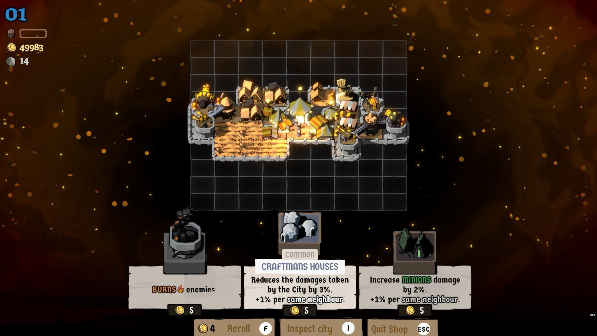 Levelling up a city in Monsters Are Coming.