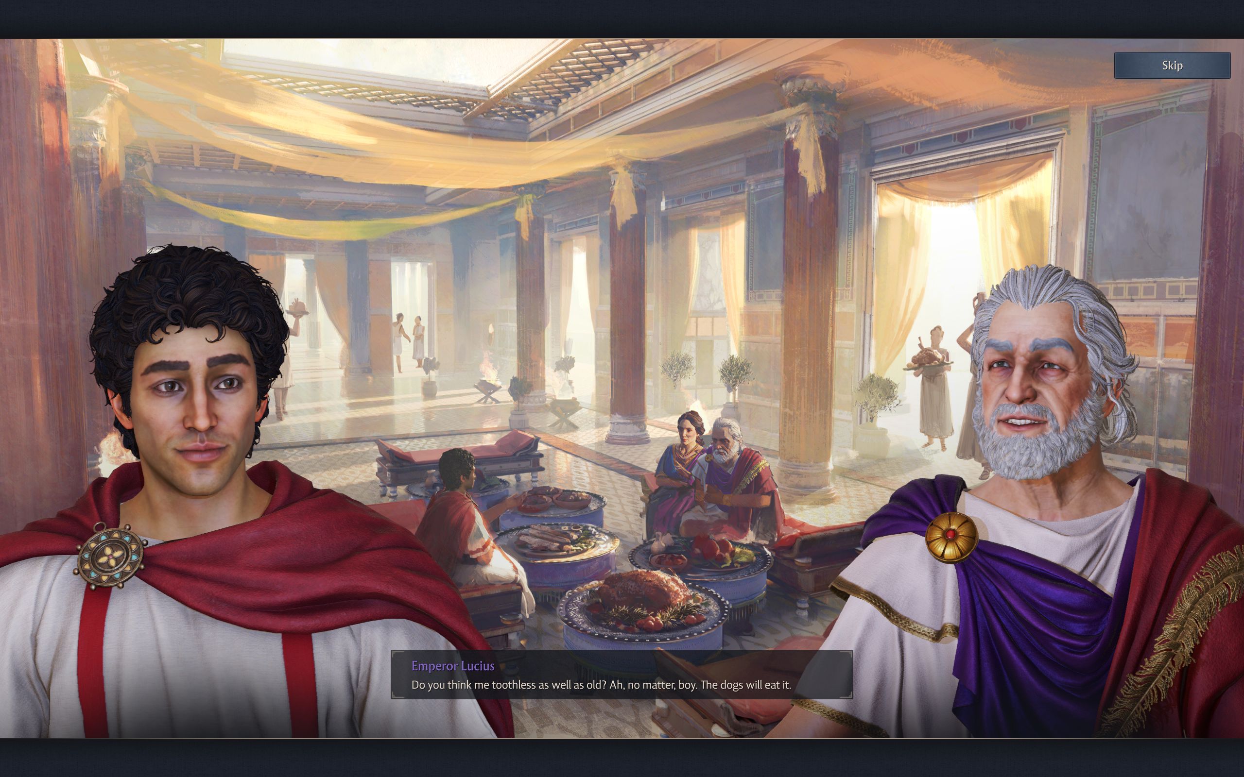 Talking to the emperor.