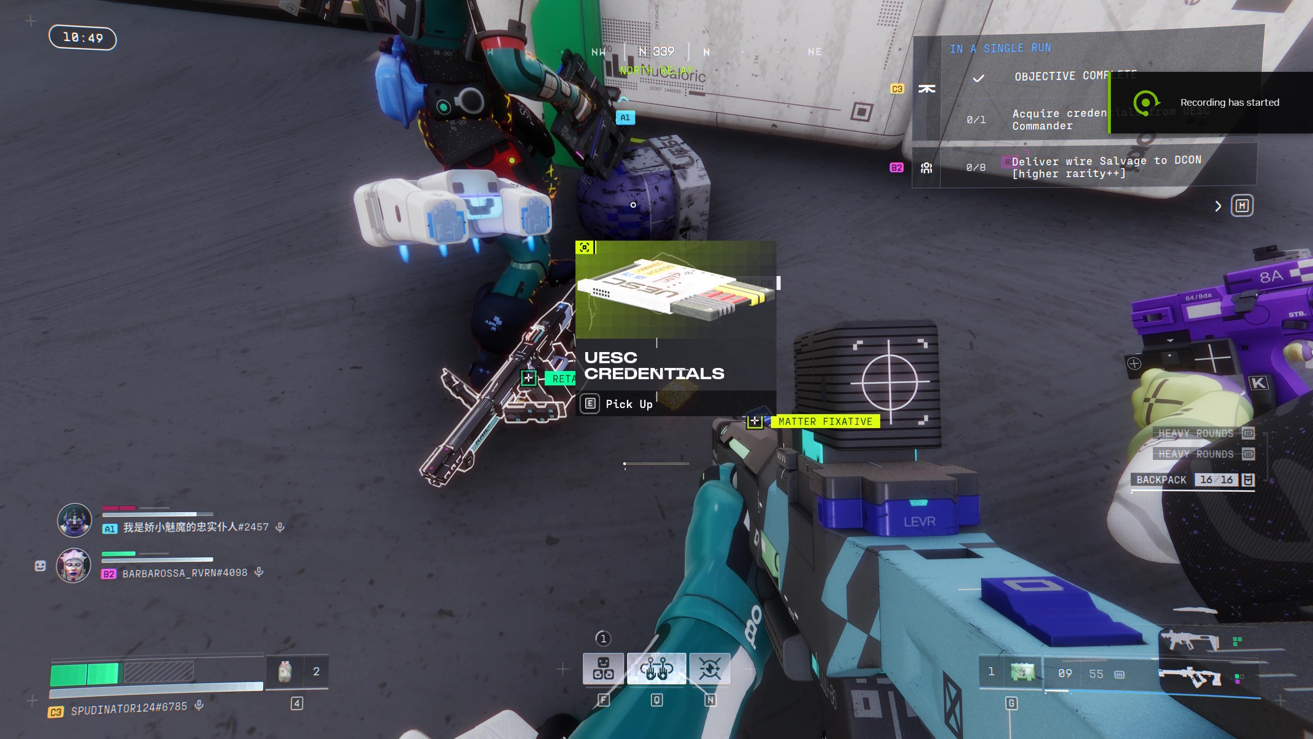 Marathon Equitable Distribution: A player looking at the UESC Credentials quest item on the ground.