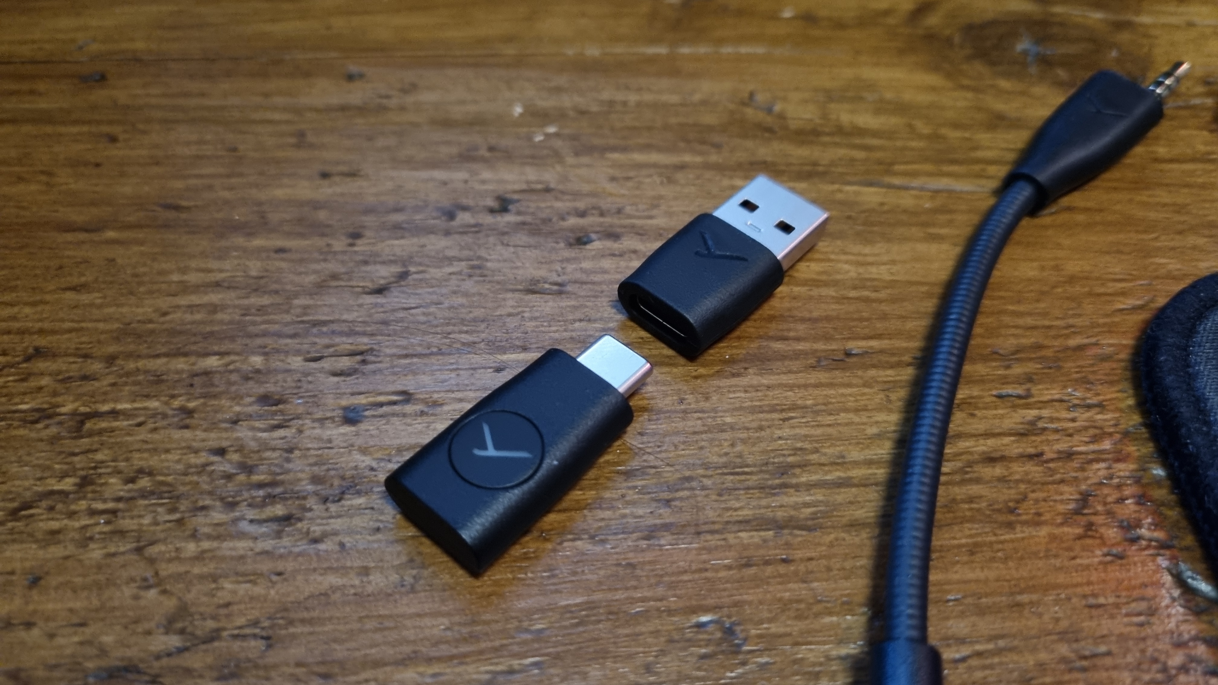 The wireless dongle included with the Beyerdynamic MMX 150 Wireless gaming headset