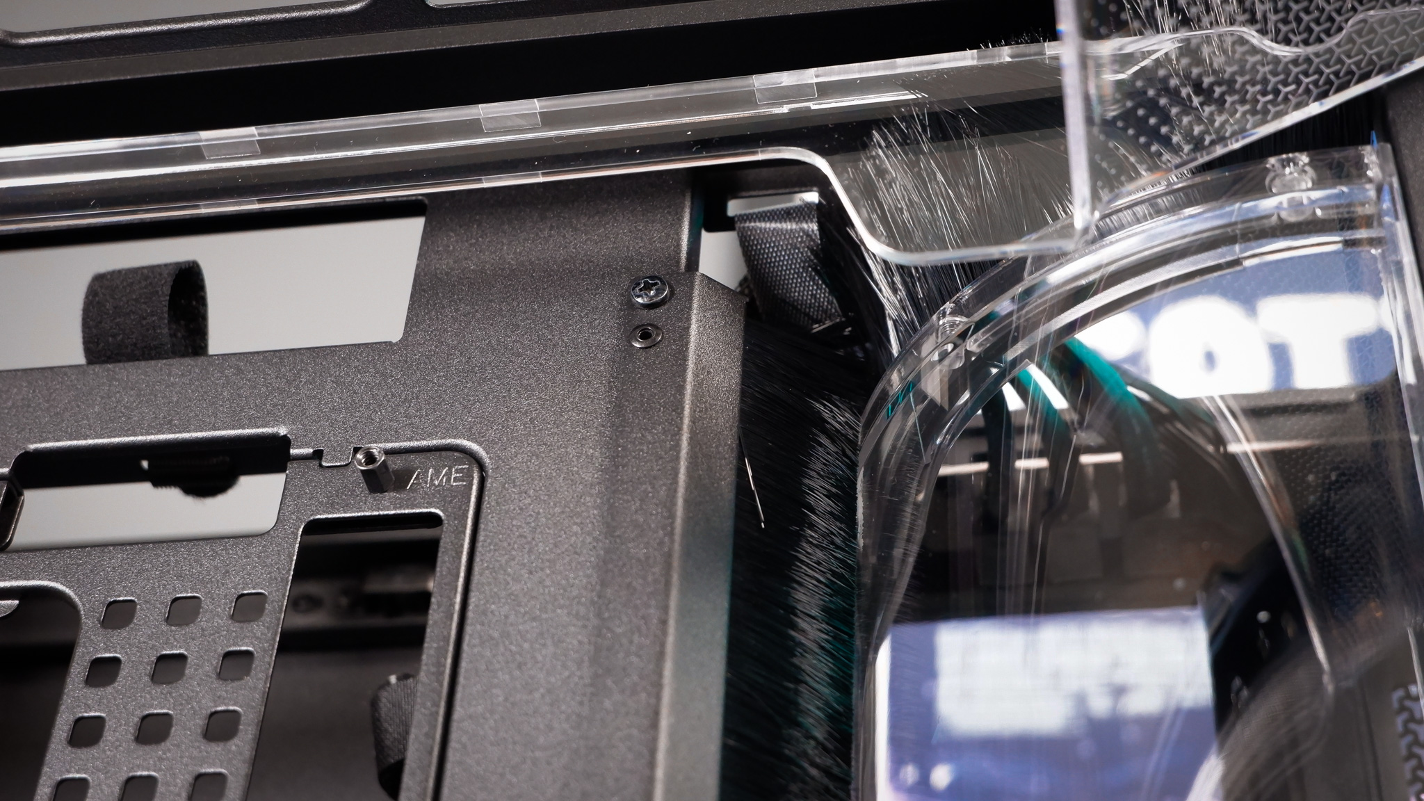 A Corsair Air 5400 PC case on a desk with various parts installed.